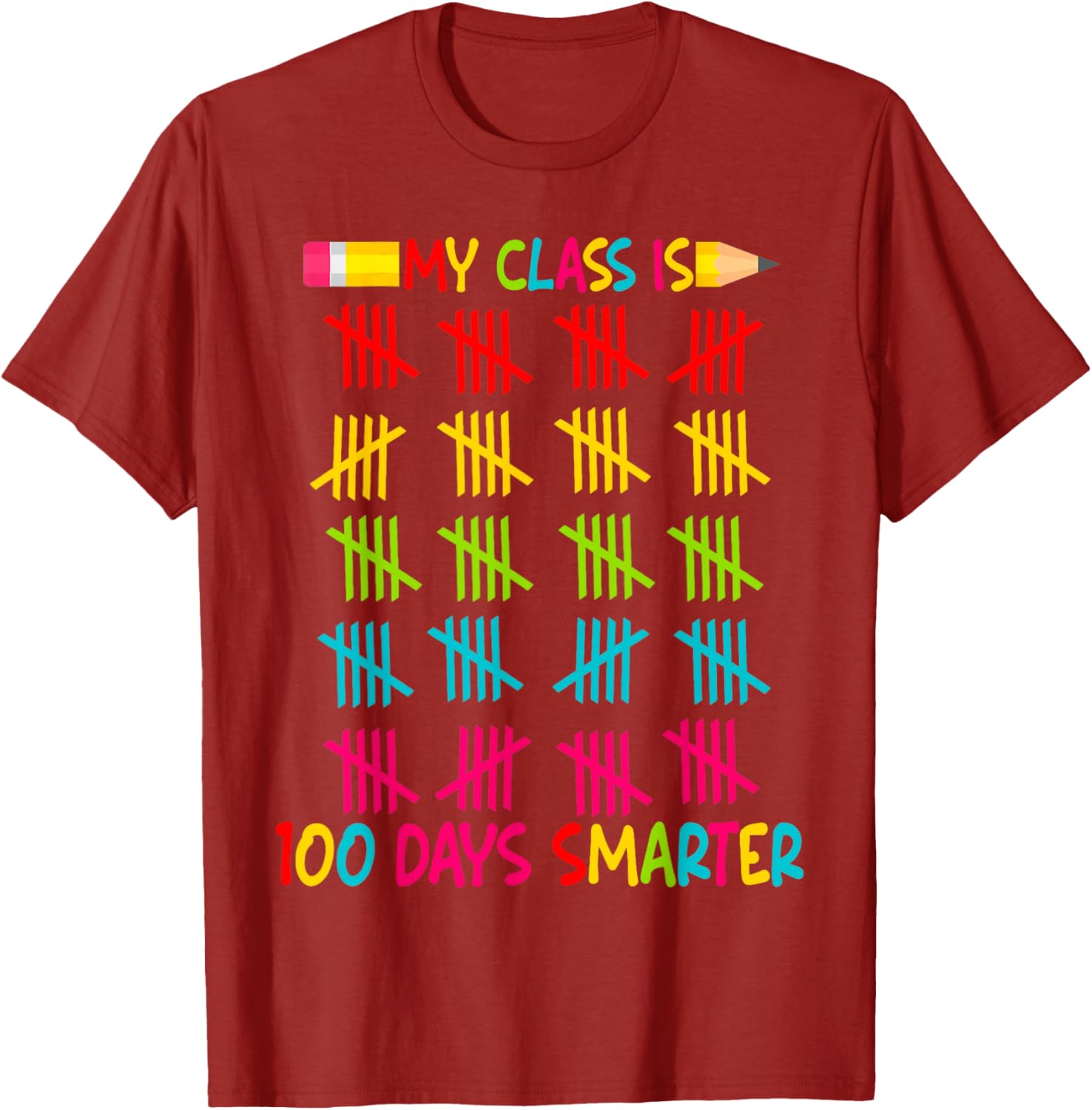 100 Days Smarter Teacher T-Shirt for 100th Day of School Celebrations - 12