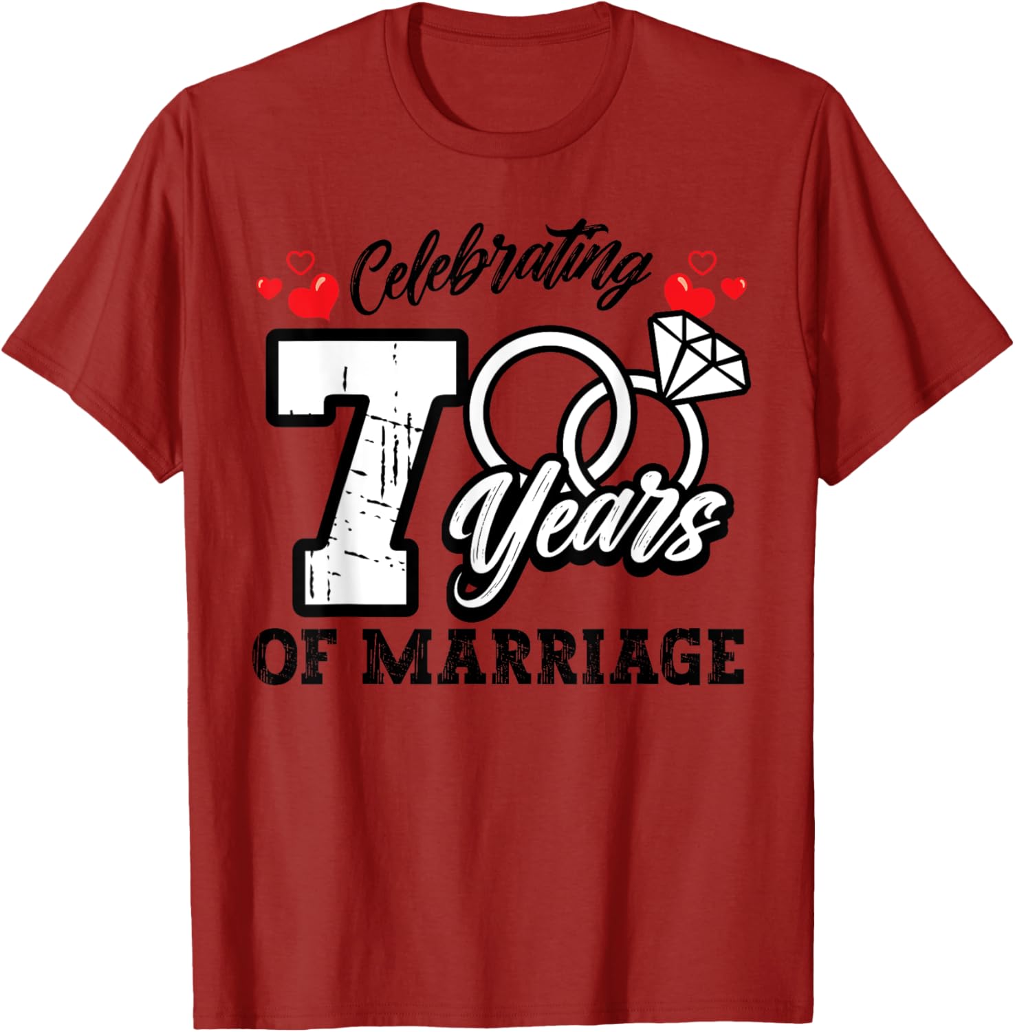 7th Wedding Anniversary Matching T-Shirt for Couples Celebrating Love - 13