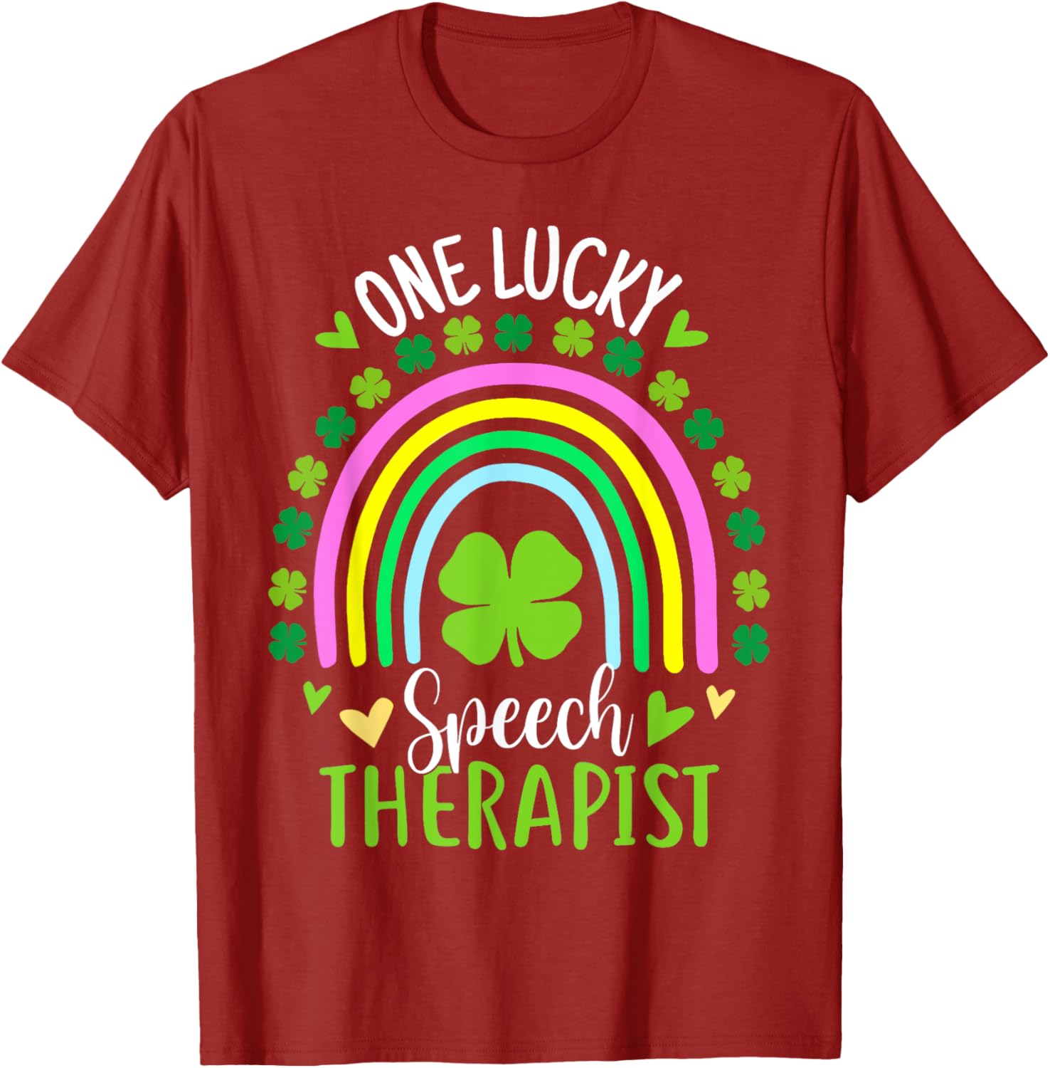 Lucky Speech Therapist St Patricks Day Shamrock T-Shirt for Women - 14