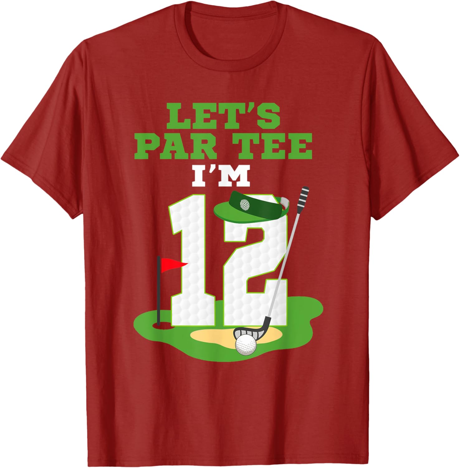 Let's Par Tee 12th Birthday Golf T-Shirt for Kids Fun Celebration - 8