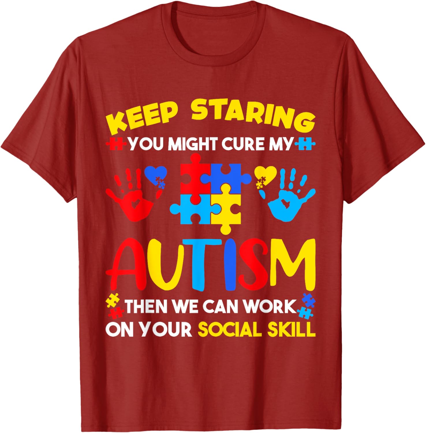 Keep Staring You Might Cure My Autism Awareness Kids T-Shirt for Positive Vibes - 15