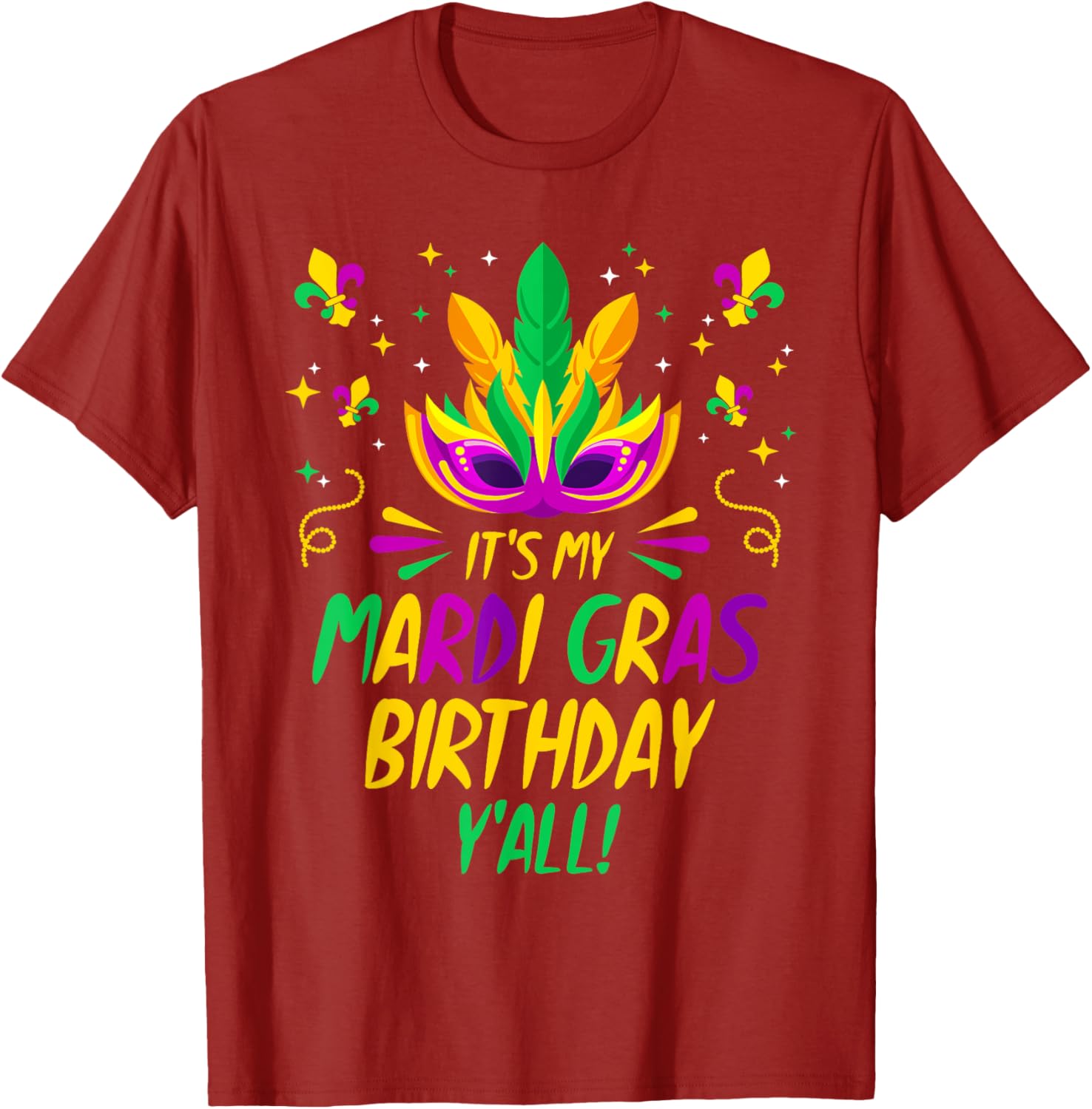 Mardi Gras Birthday T-Shirt Fun Celebration Outfit for Birthday Party - 2
