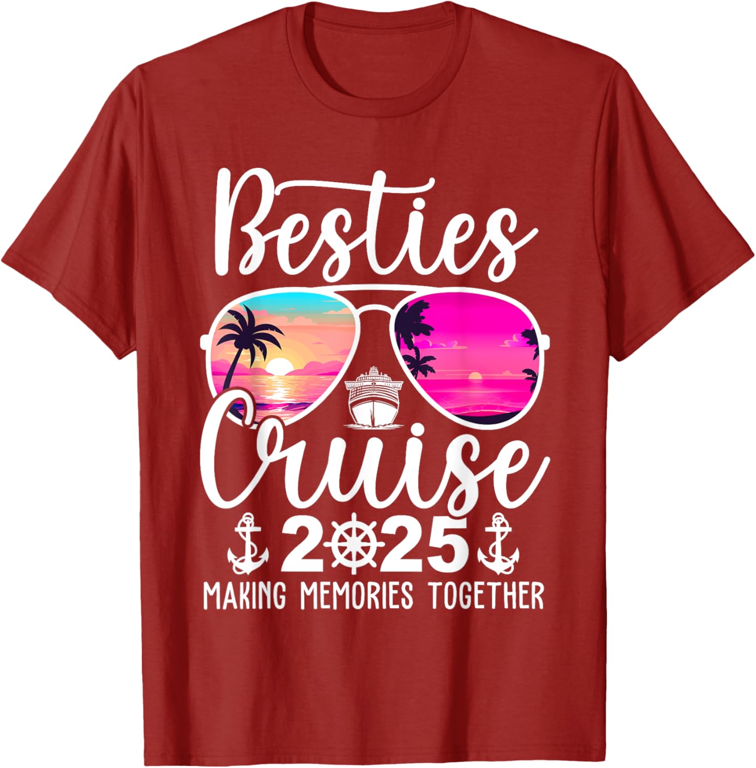 Besties Cruise 2025 Summer Vacation T-Shirt for Fun Travel Memories - 19