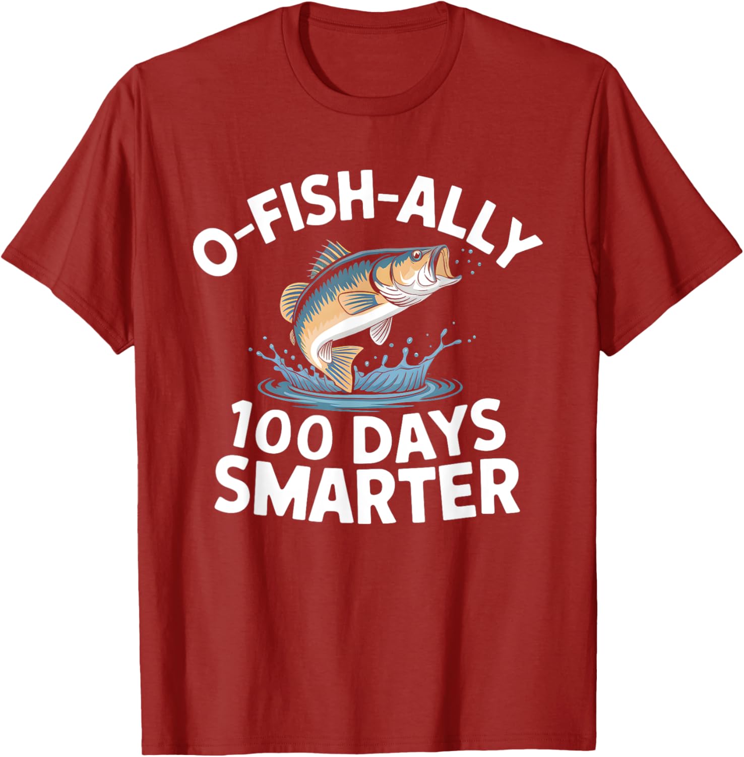 100 Days Smarter Kids Fishing T-Shirt for 100th Day of School Fun - 17