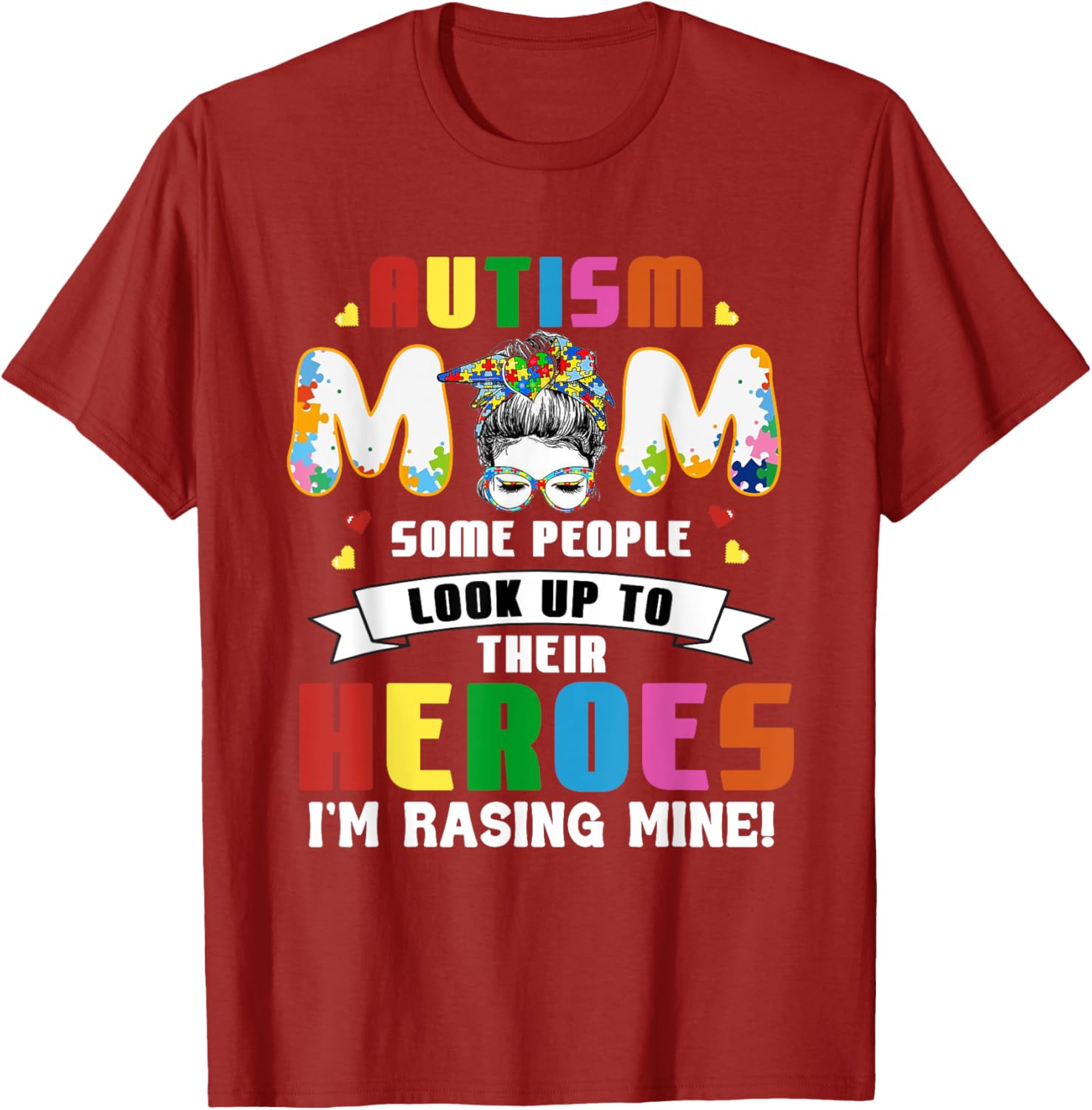 Autism Mom Raising a Hero T-Shirt for Supportive Mothers - 2