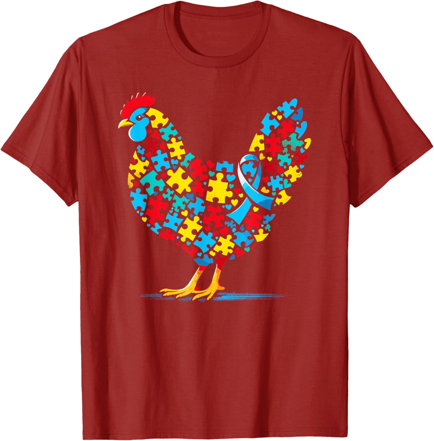 Autism Awareness Chicken Puzzle T-Shirt for Men, Women, Kids - 4