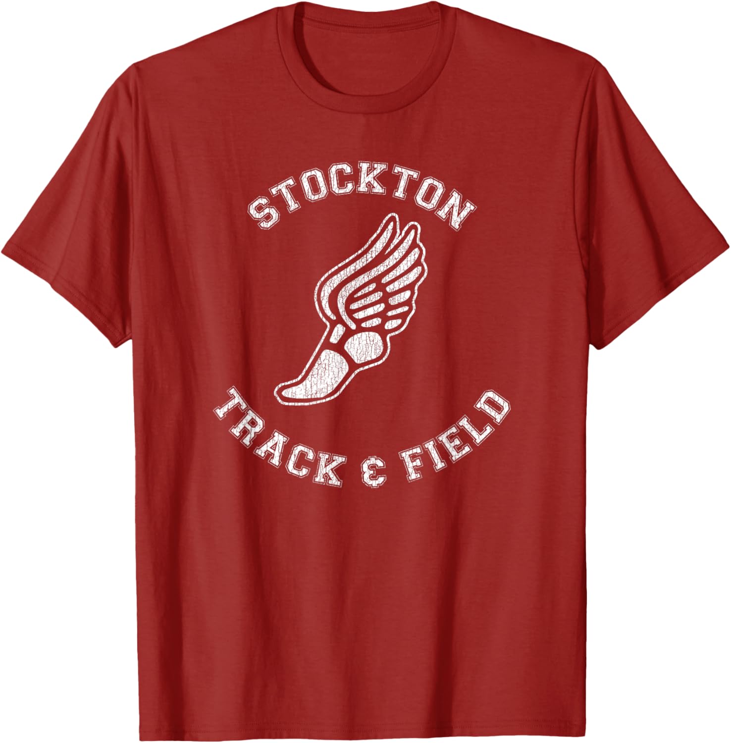 Stockton Track & Field Retro 80s Distressed T-Shirt for Casual Style - 10