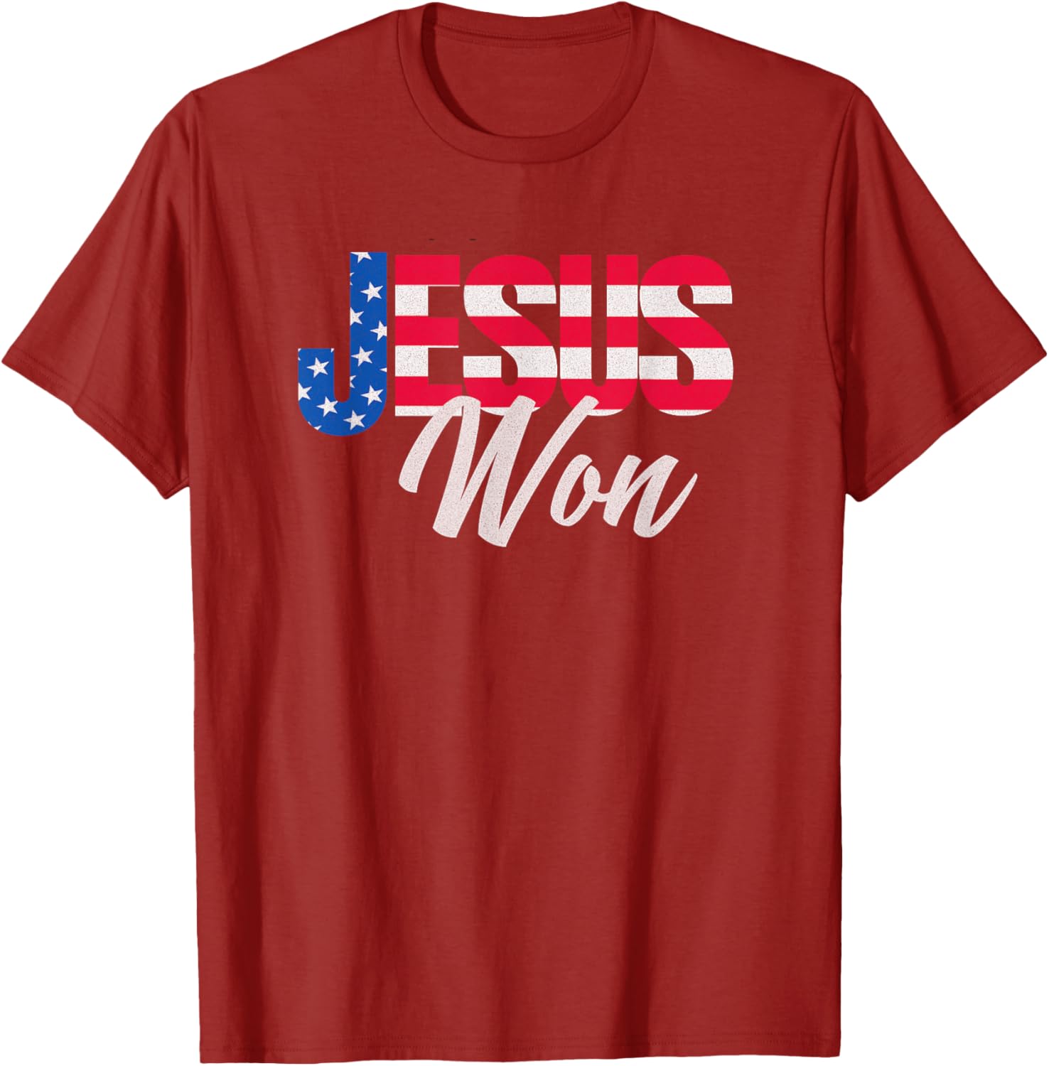 Patriotic Christian T-Shirt Jesus Won Design for Faith and Freedom Fans - 6