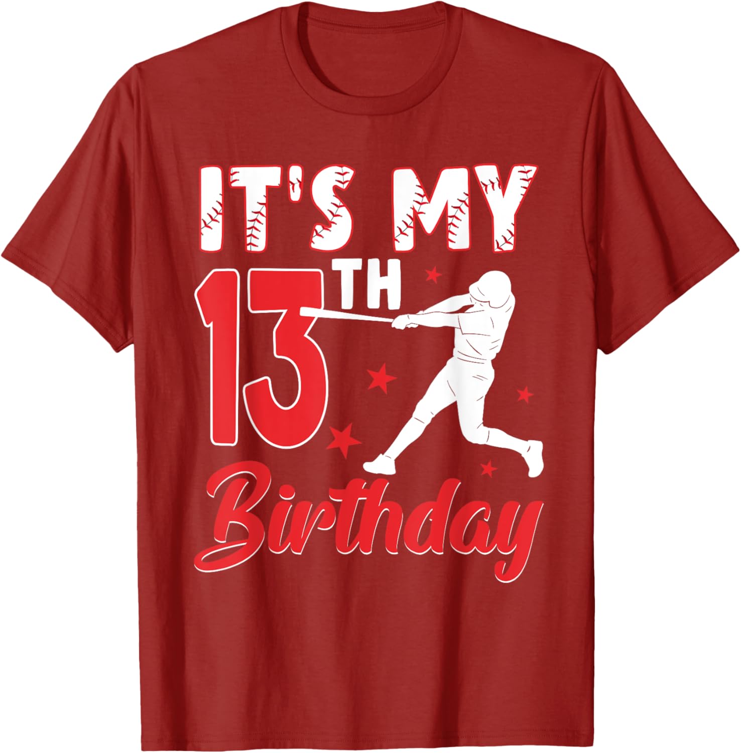 It's My 13th Birthday Boy Baseball Party T-Shirt for 13 Year Olds - 7
