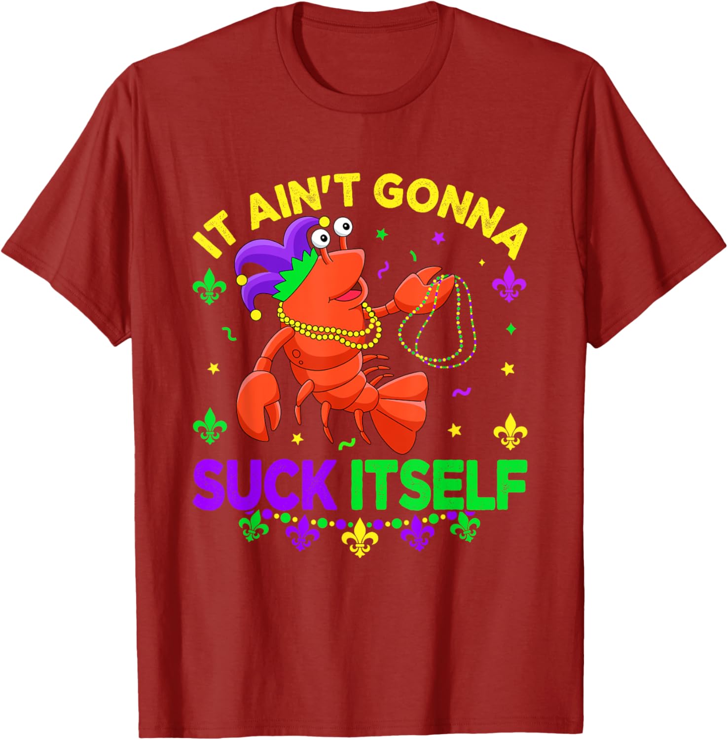 Fun Crawfish Jester Beads Mardi Gras T-Shirt for Festive Celebrations - 23
