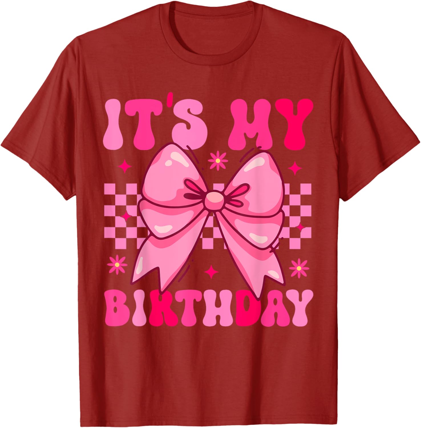 Groovy It's My Birthday Bow T-Shirt for Girls and Teens Perfect Gift - 1