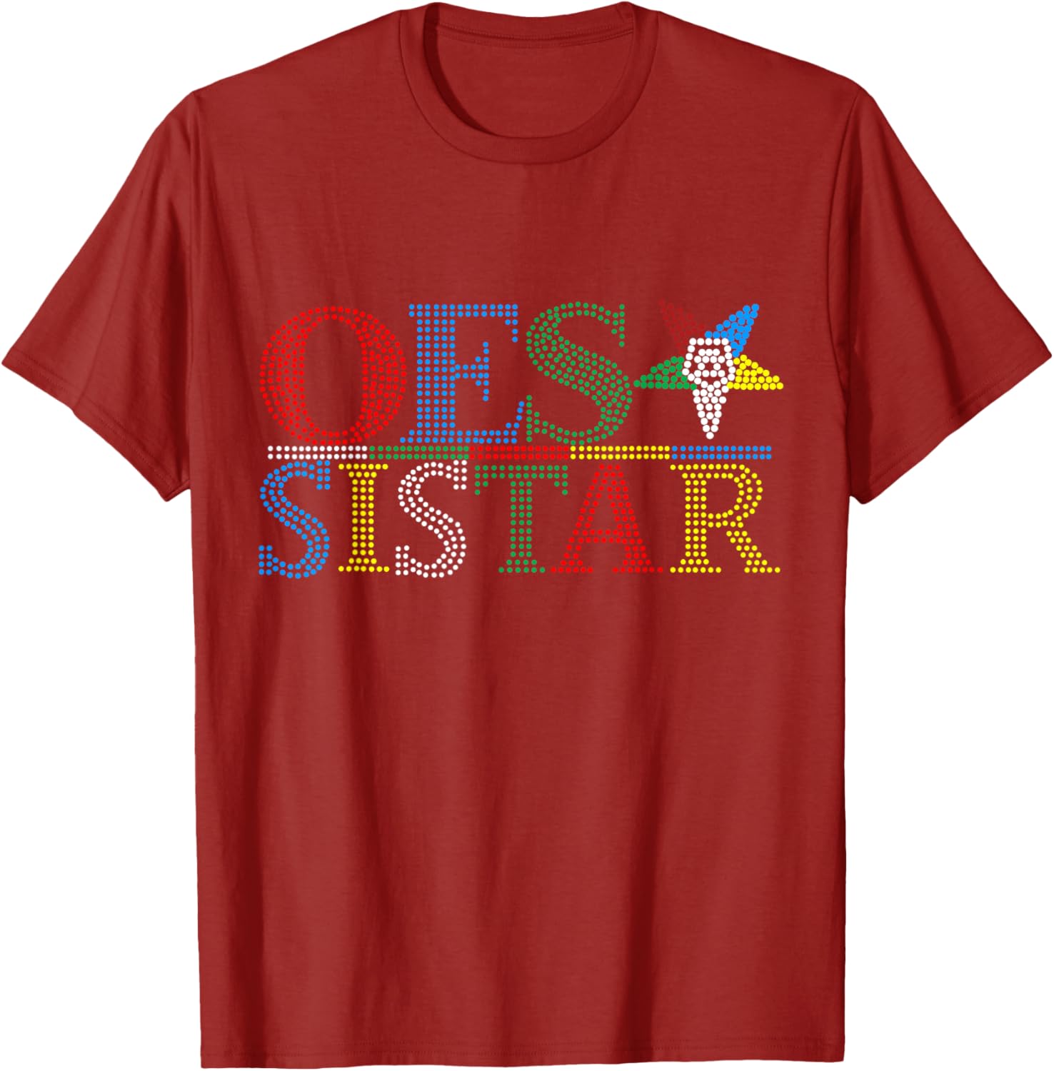 OES Sistar Dot Print Design Order of the Eastern Star Sisters T-Shirt - 26