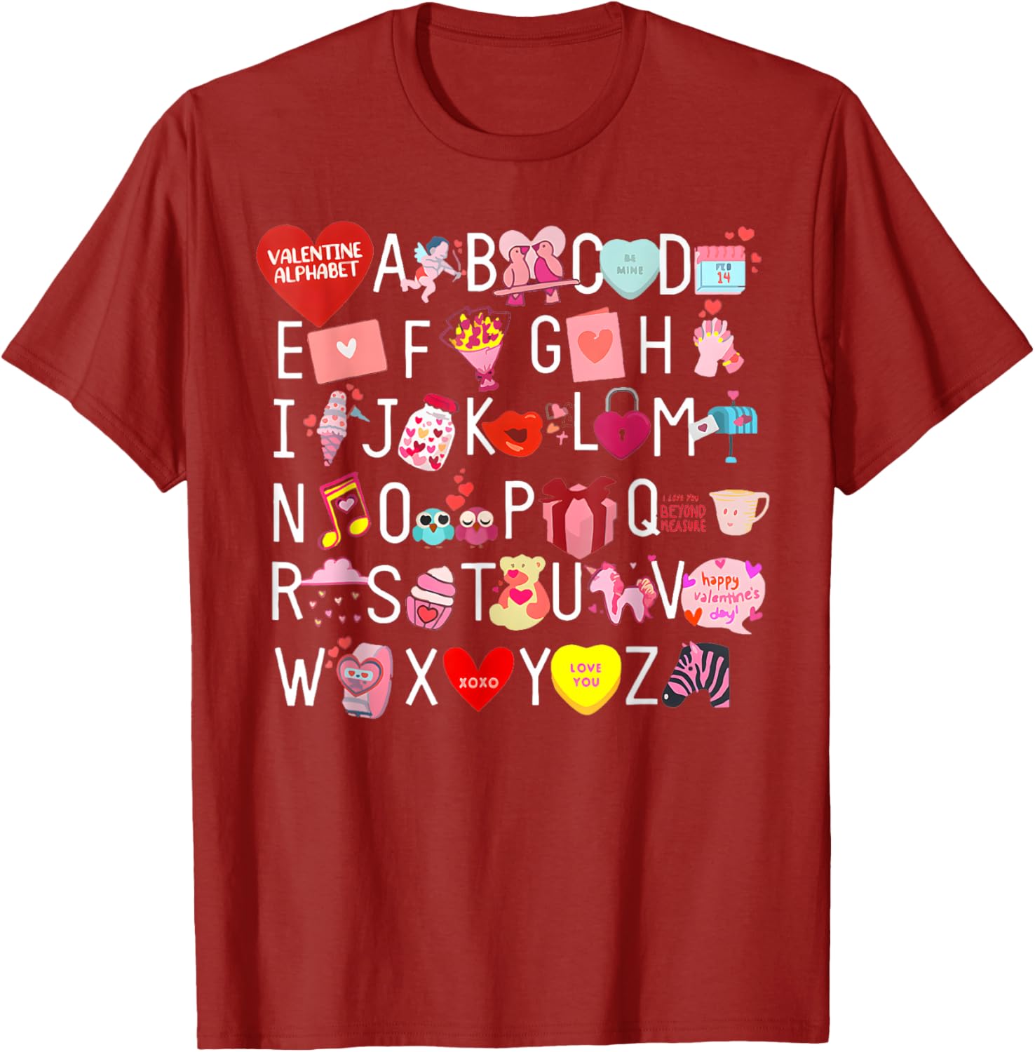 Funny ABC Teacher Appreciation Valentine's Day T-Shirt for Educators - 3