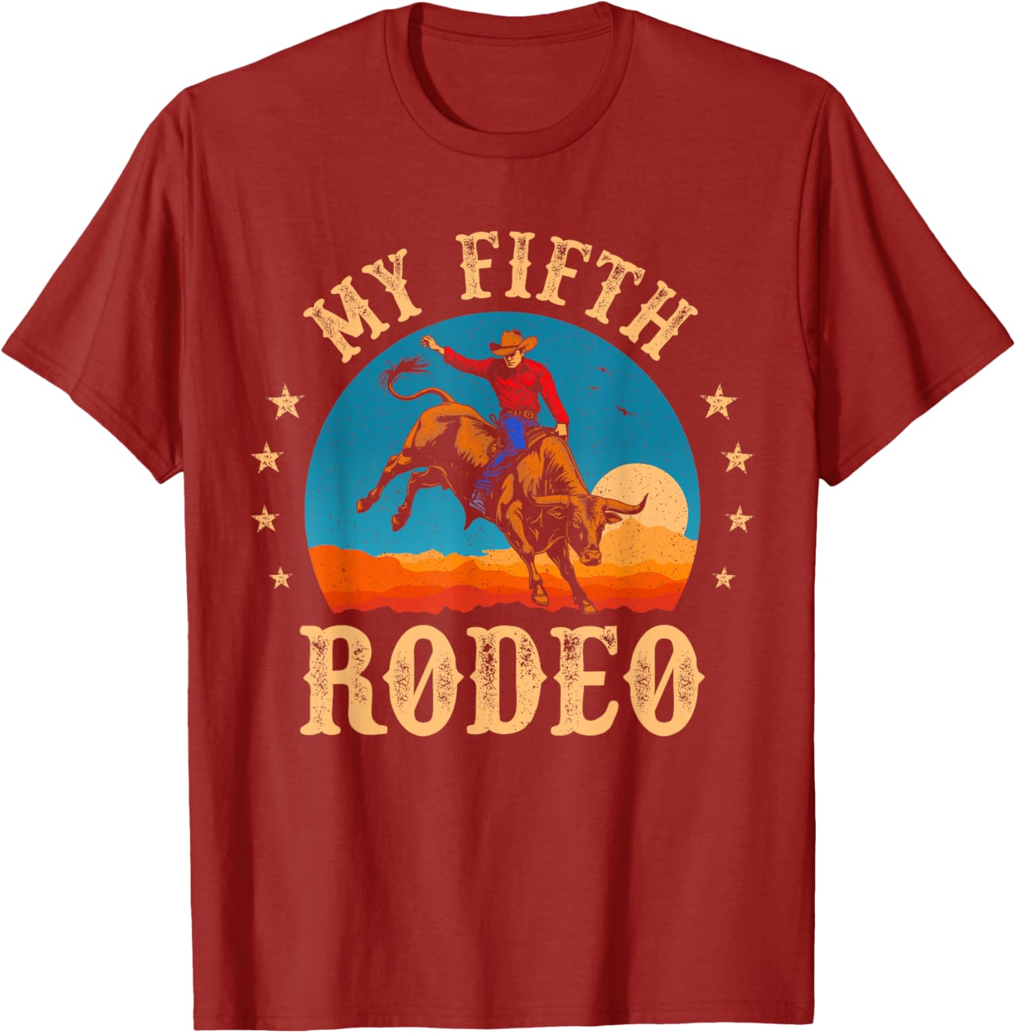 My Fifth Rodeo Cowboy Bull Riding T-Shirt for 5th Birthday Fun - 2