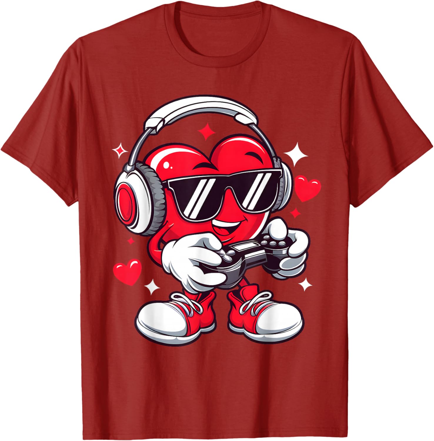 Heart Gamer Funny Valentine's Day T-Shirt for Men Boys and Kids - 2