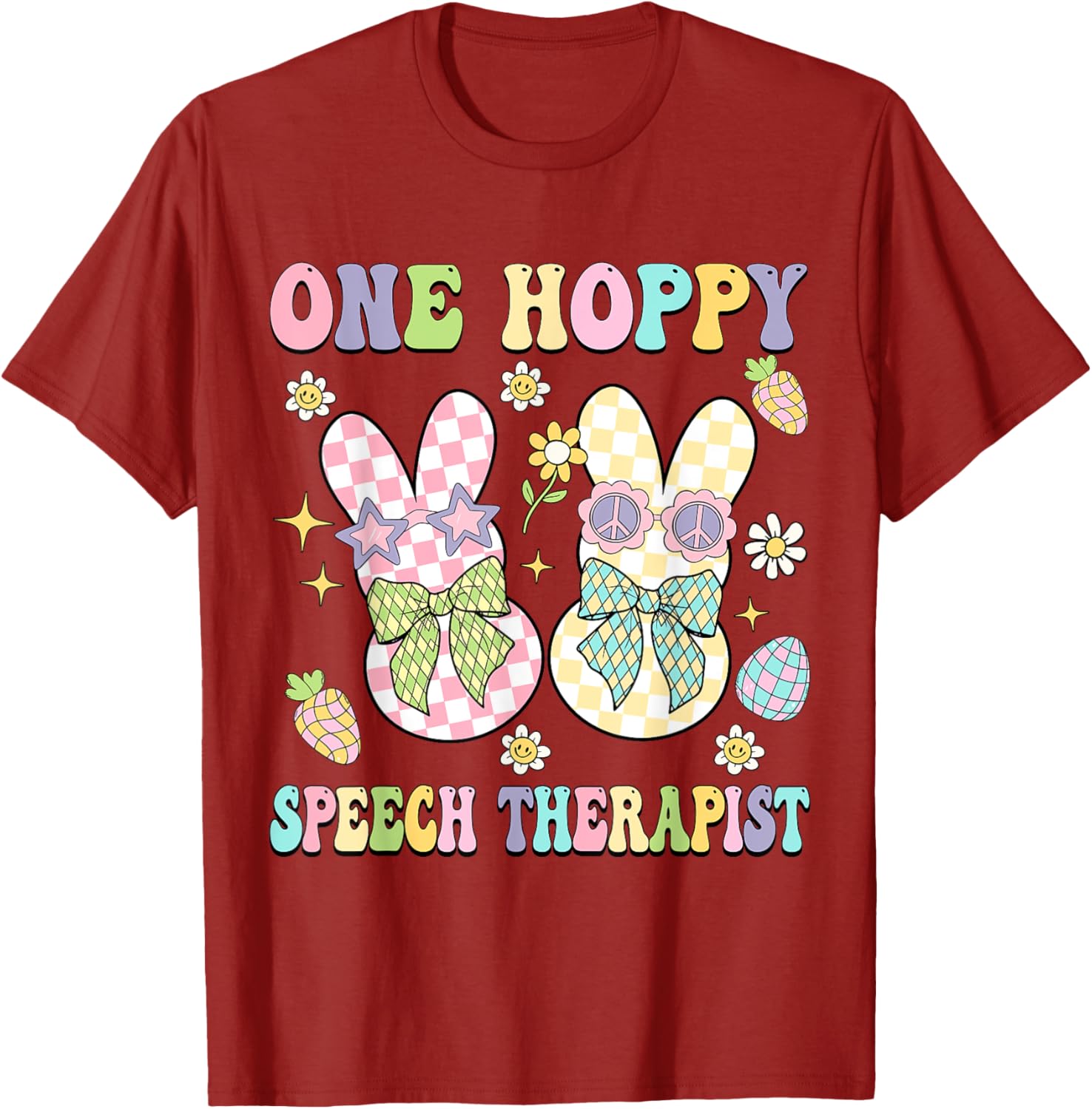 Hoppy Easter Bunny SLP Coquette T-Shirt for Speech Therapists - 6