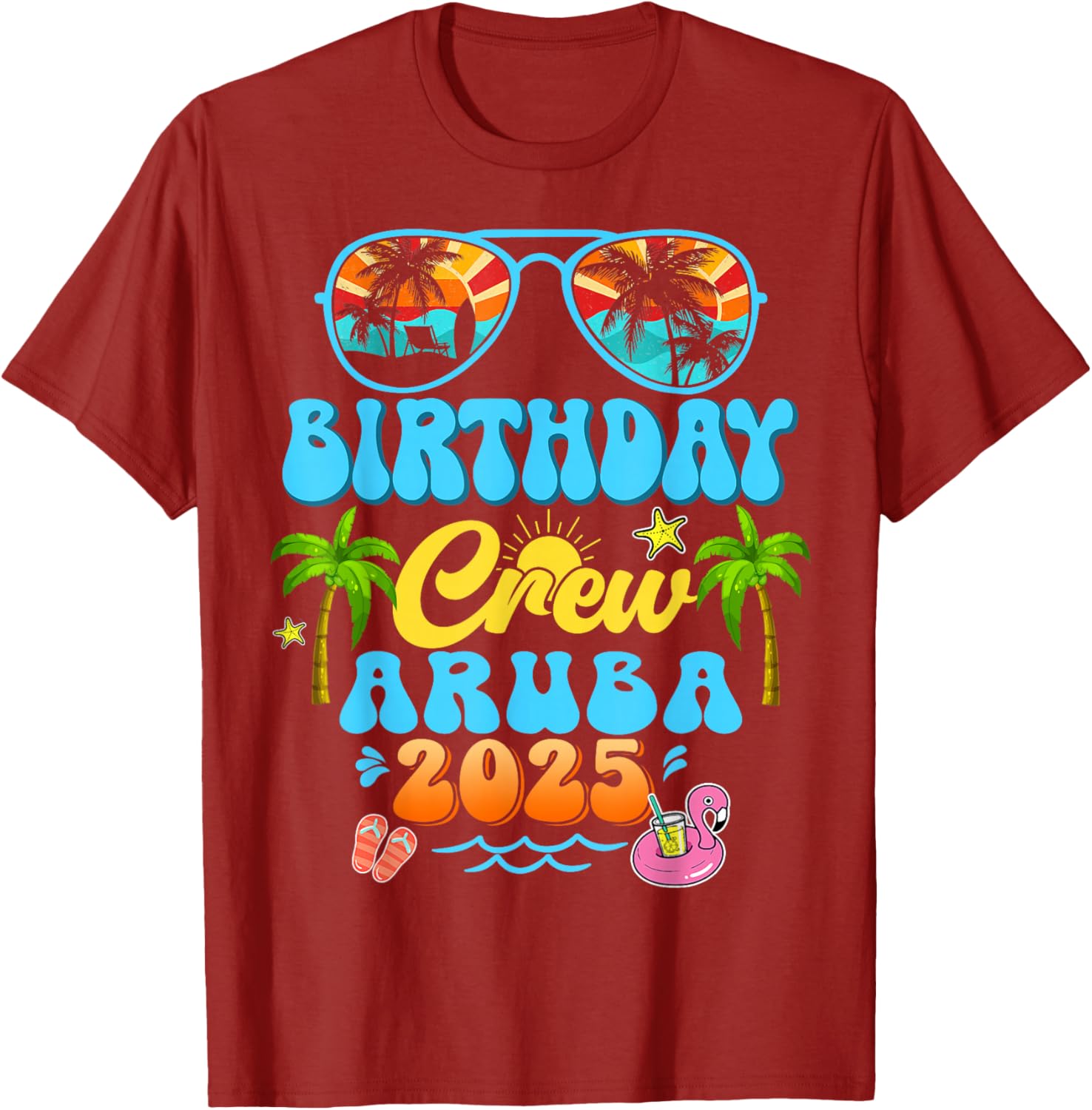 Aruba Birthday Crew Vacation Cruise 2025 Summer Group Trip T-Shirt - 13