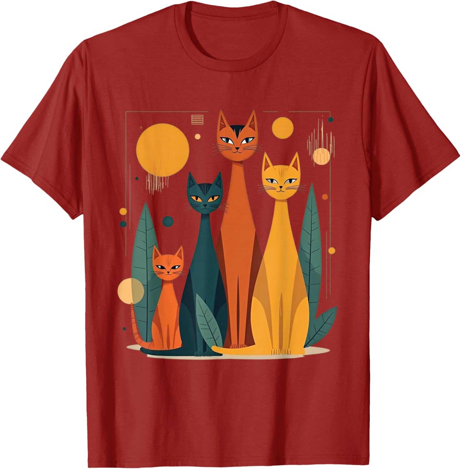 Vintage Retro Mid-Century Modern Cats T-Shirt in 50s 60s Style - 8