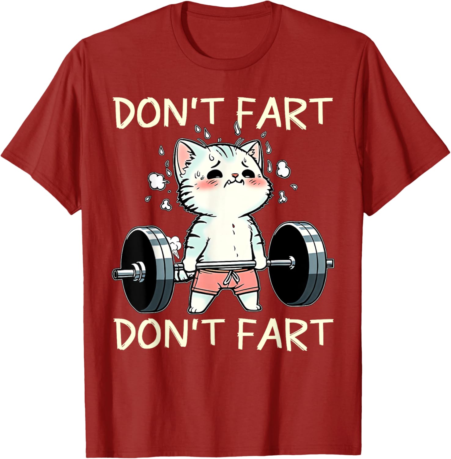 Funny Don't Fart Cat Weight Lifting T-Shirt for Fitness Lovers - 26