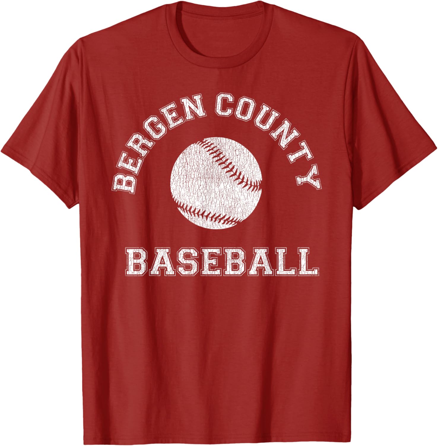 Bergen County Baseball Distressed Retro Classic T-Shirt for Fans - 12
