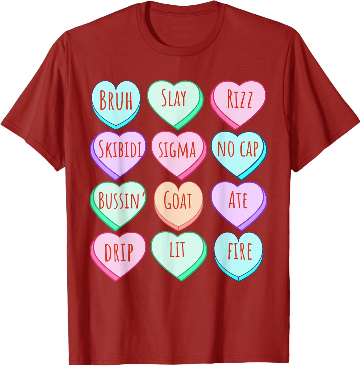 Candy Heart Slang T-Shirt for Valentine's Day Fun at School - 5