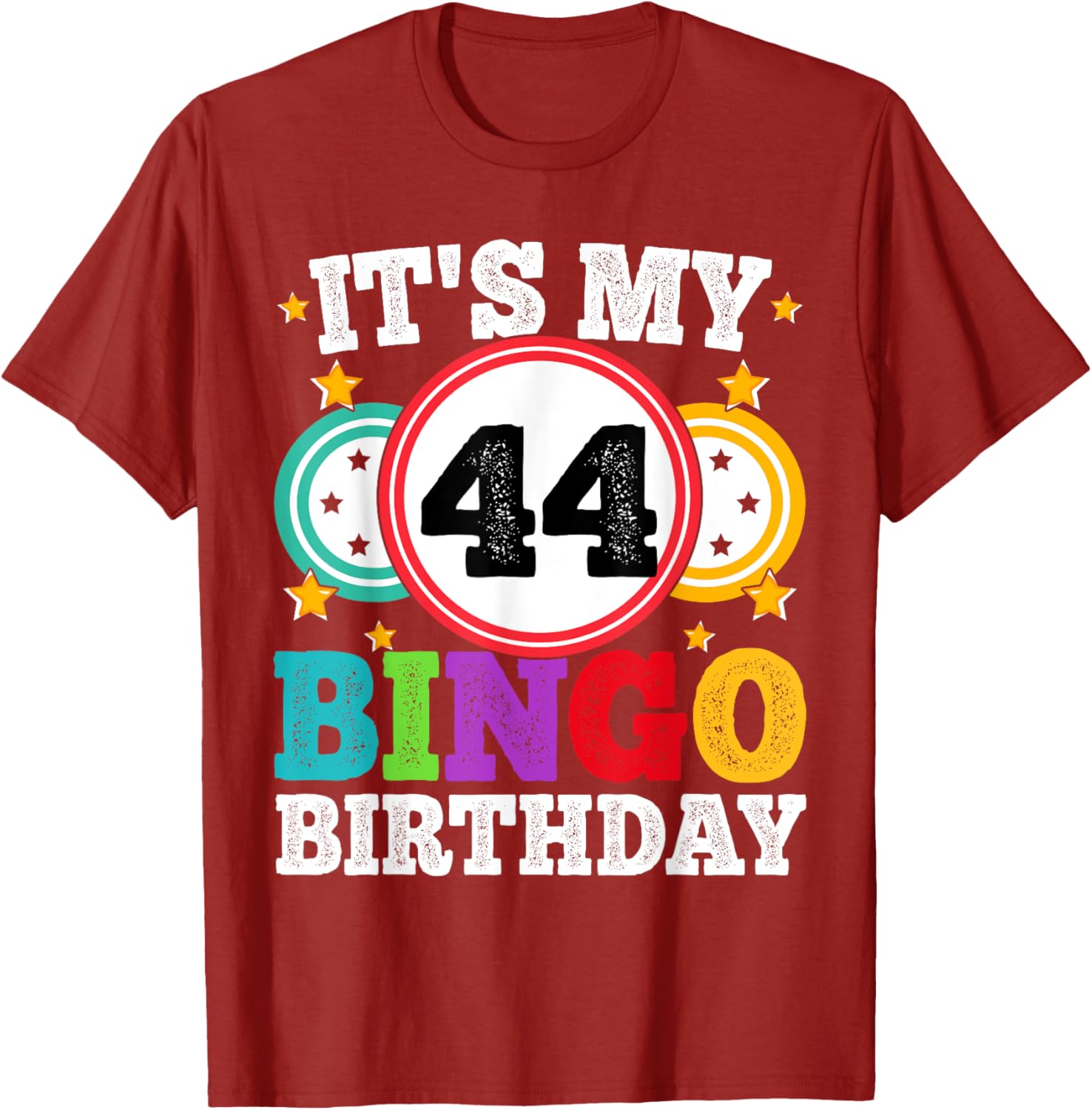 Funny 44th Birthday Bingo T-Shirt for Men and Women - Celebrate in Style! - 3
