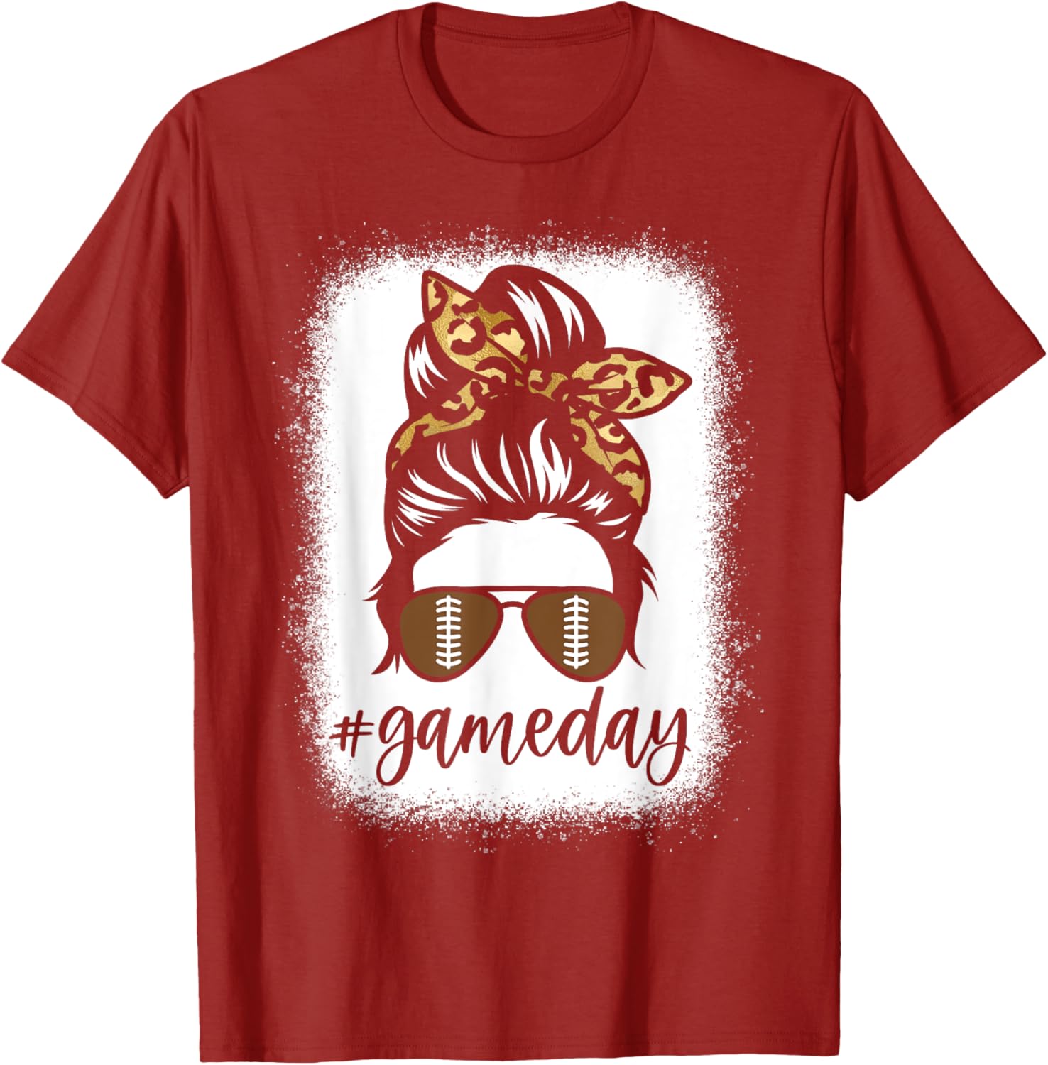 Game Day Leopard Messy Bun T-Shirt for Women and Girls – Sporty Style! - 3