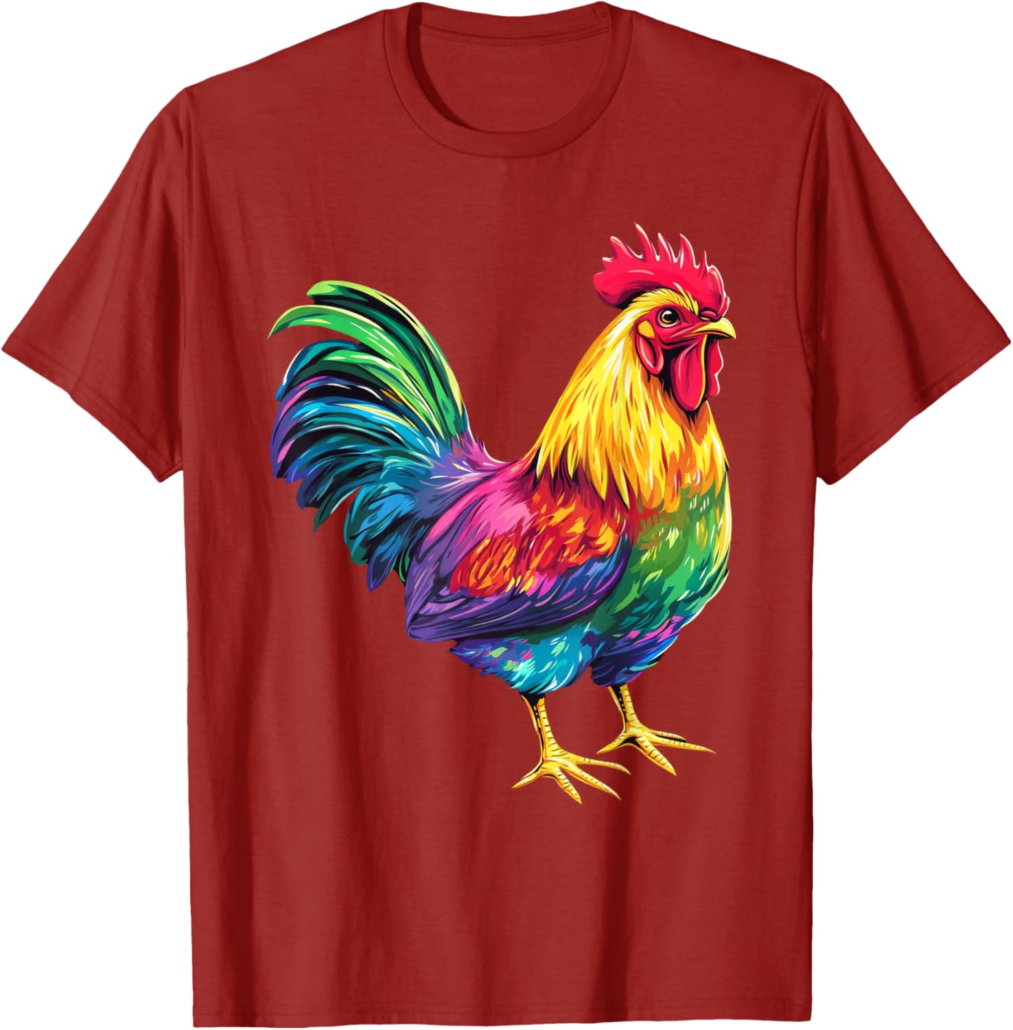 Rainbow Color Chicken Art T-Shirt for Fun and Stylish Outfits - 12