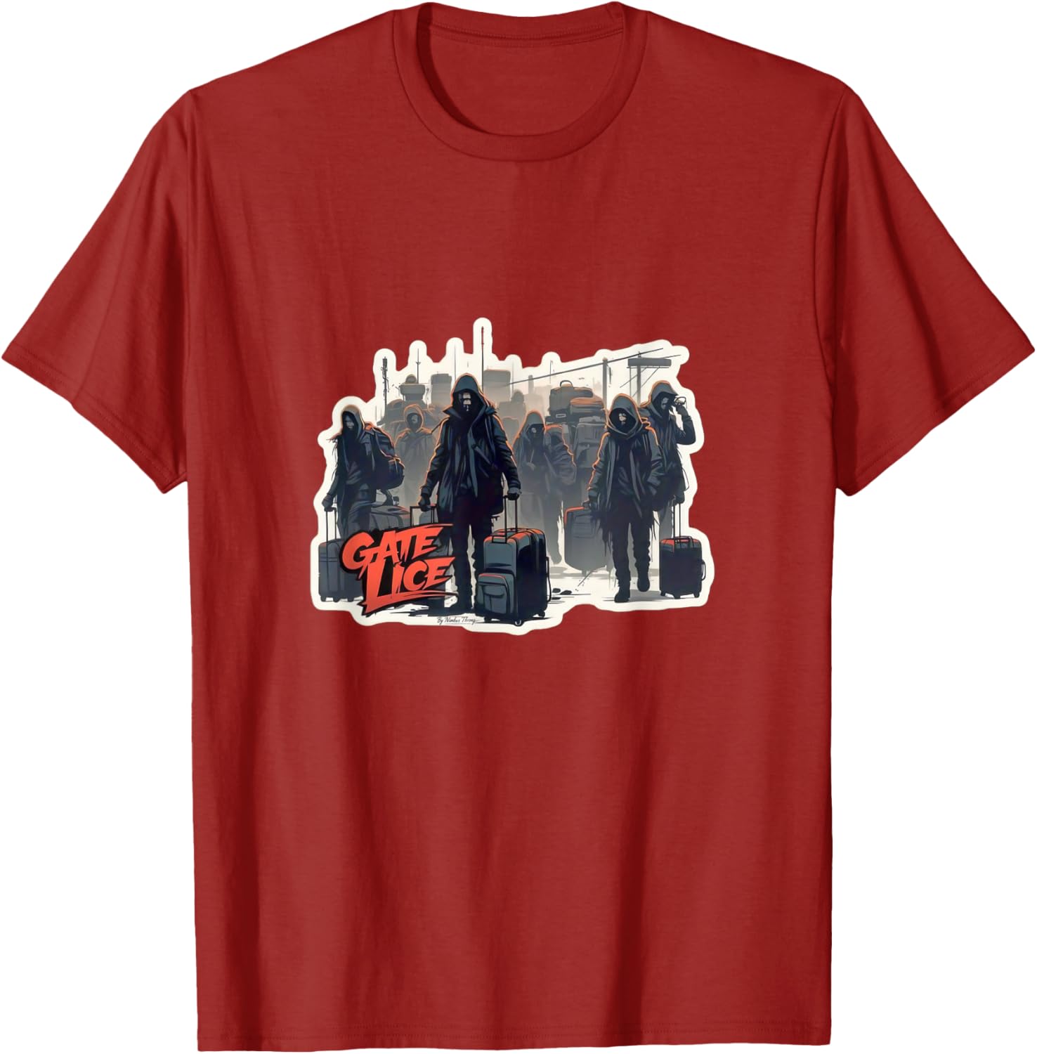 Funny Zombie Apocalypse T-Shirt for Airport Lovers and Lice Crowds - 7