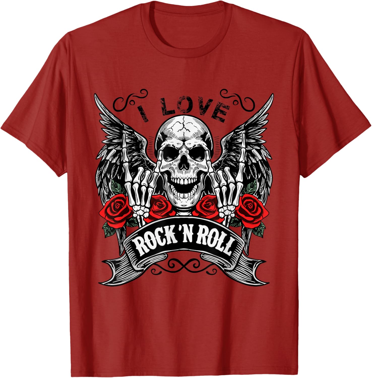 Vintage Rock And Roll Skeleton Hands T-Shirt for Music Lovers - 12