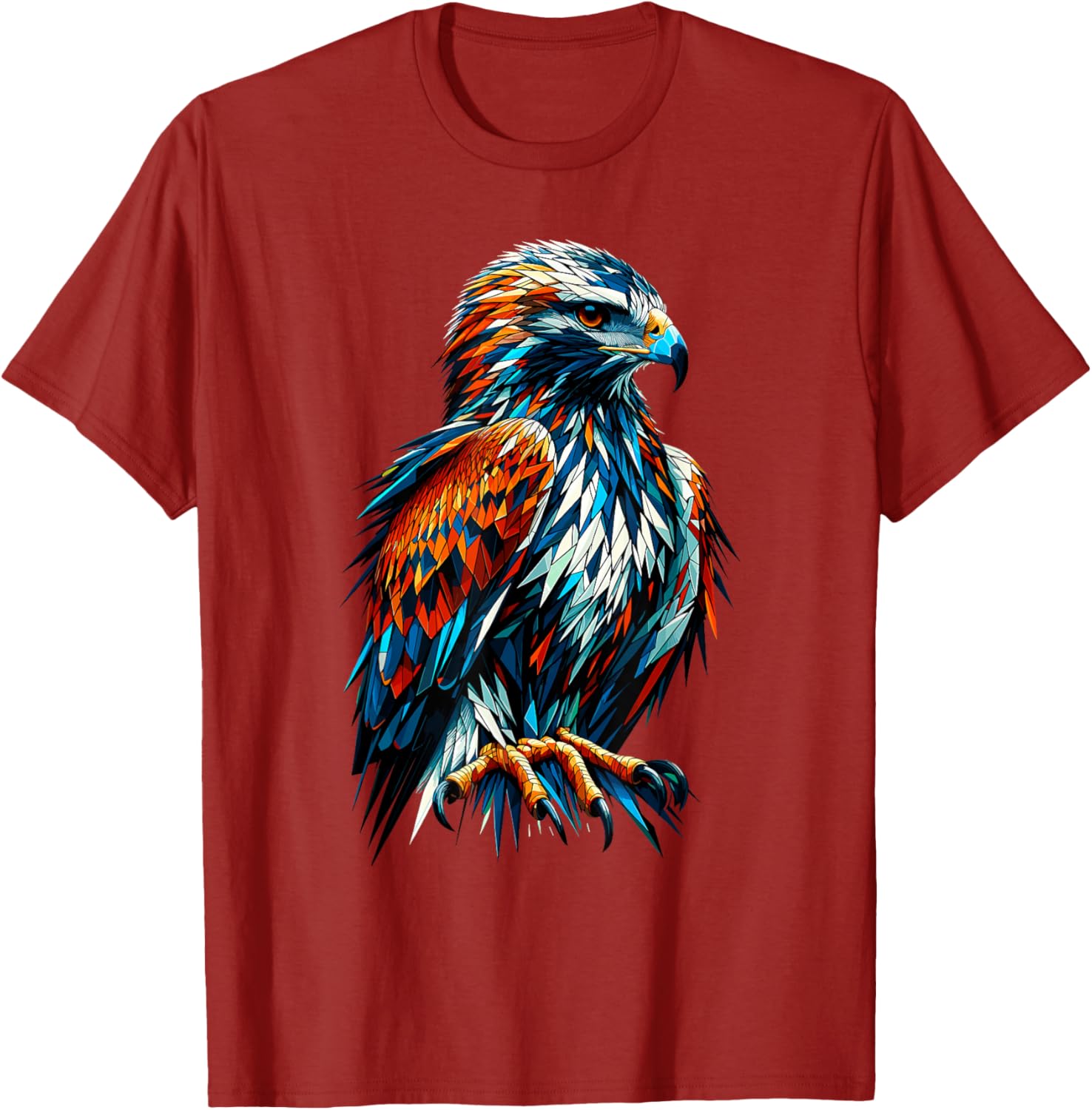 Polygon Art Hawk T-Shirt for Bird Lovers - Unique and Stylish Design - 8