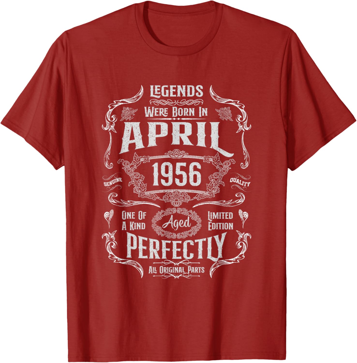 Vintage 69th Birthday Legends April 1956 T-Shirt for Memorable Celebrations - 1
