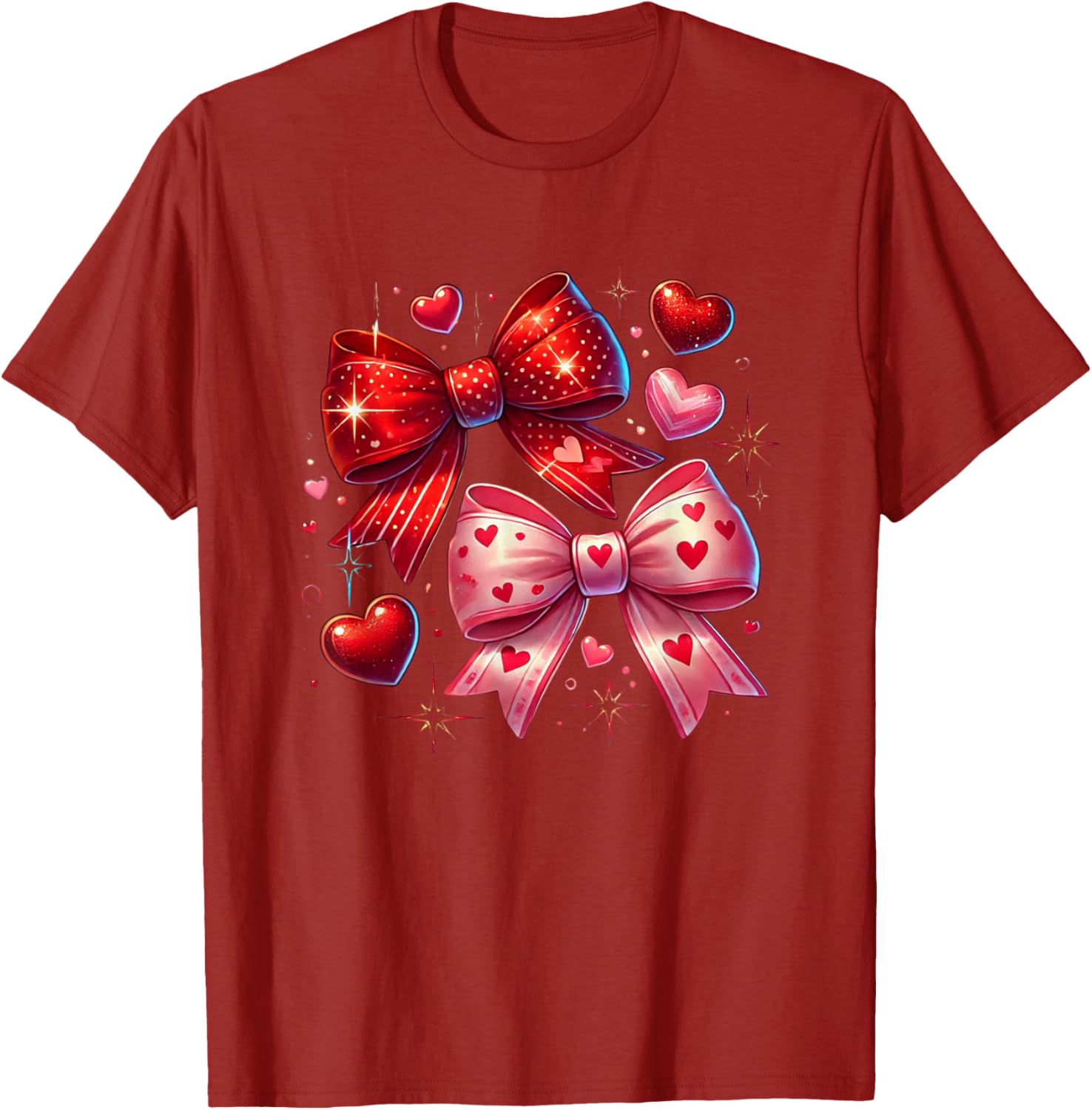 Heart Bows and Stars Romantic Love T-Shirt for Couples and Gifting - 17