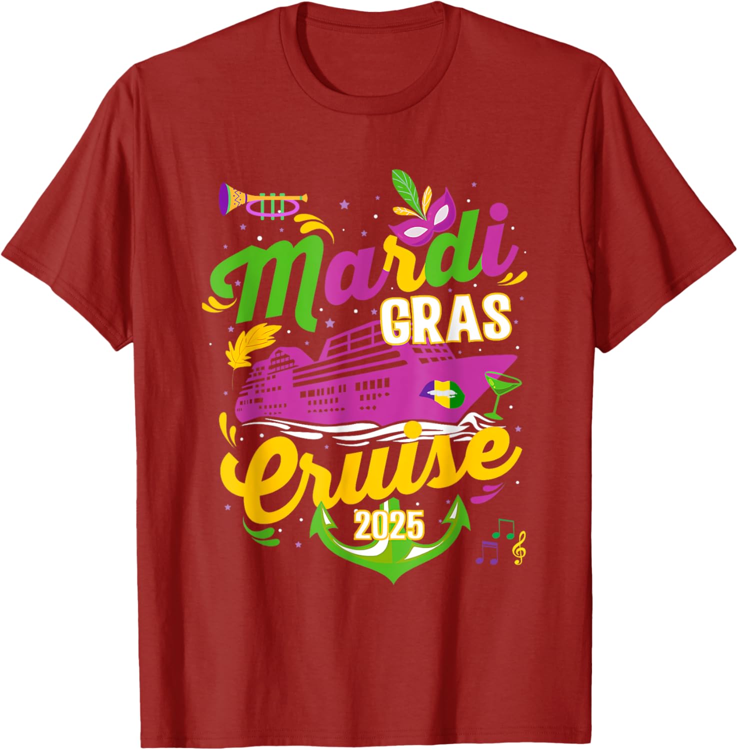 Mardi Gras Cruise Squad 2025 Family Matching T-Shirts for Fun Adventures - 16