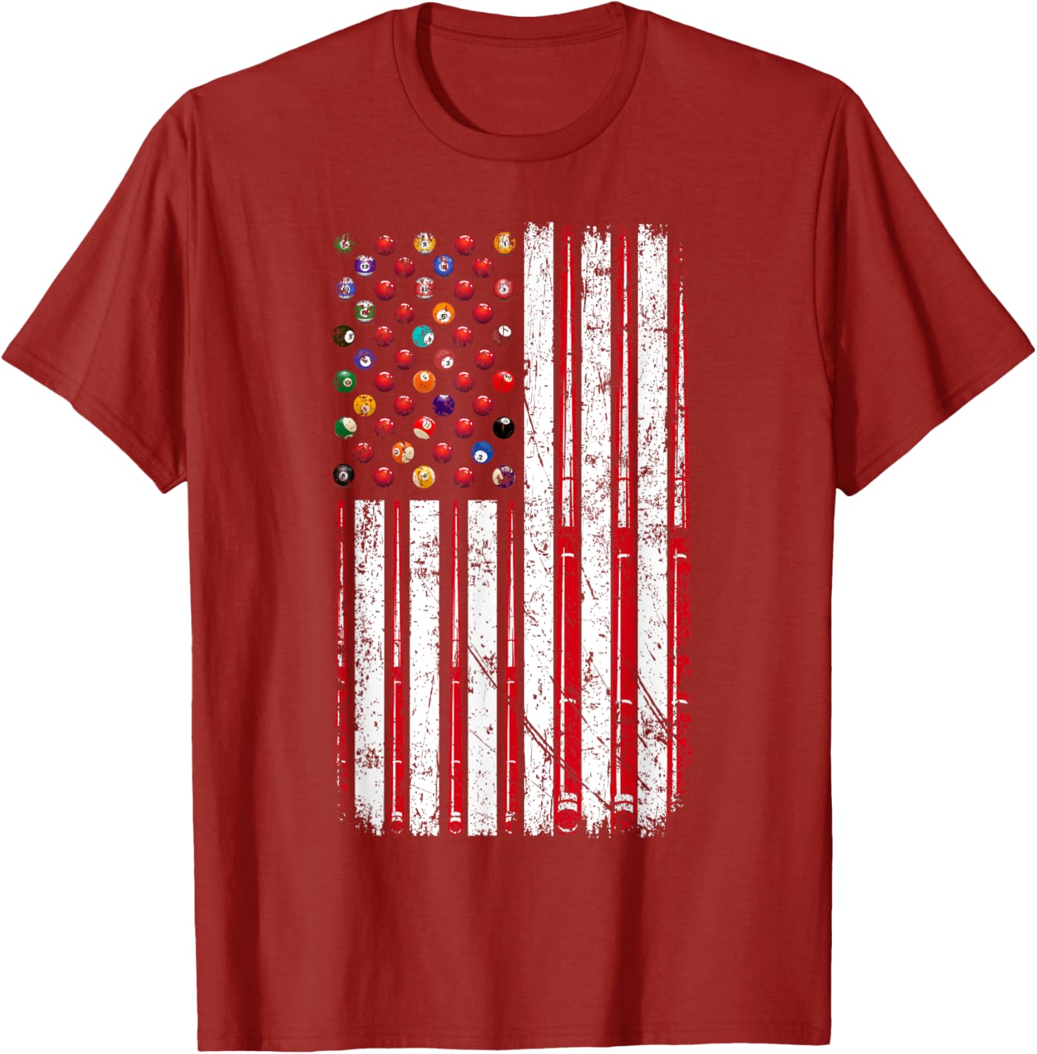 American Flag Pool Player T-Shirt for Billiard Lovers, USA Pride Apparel - 14