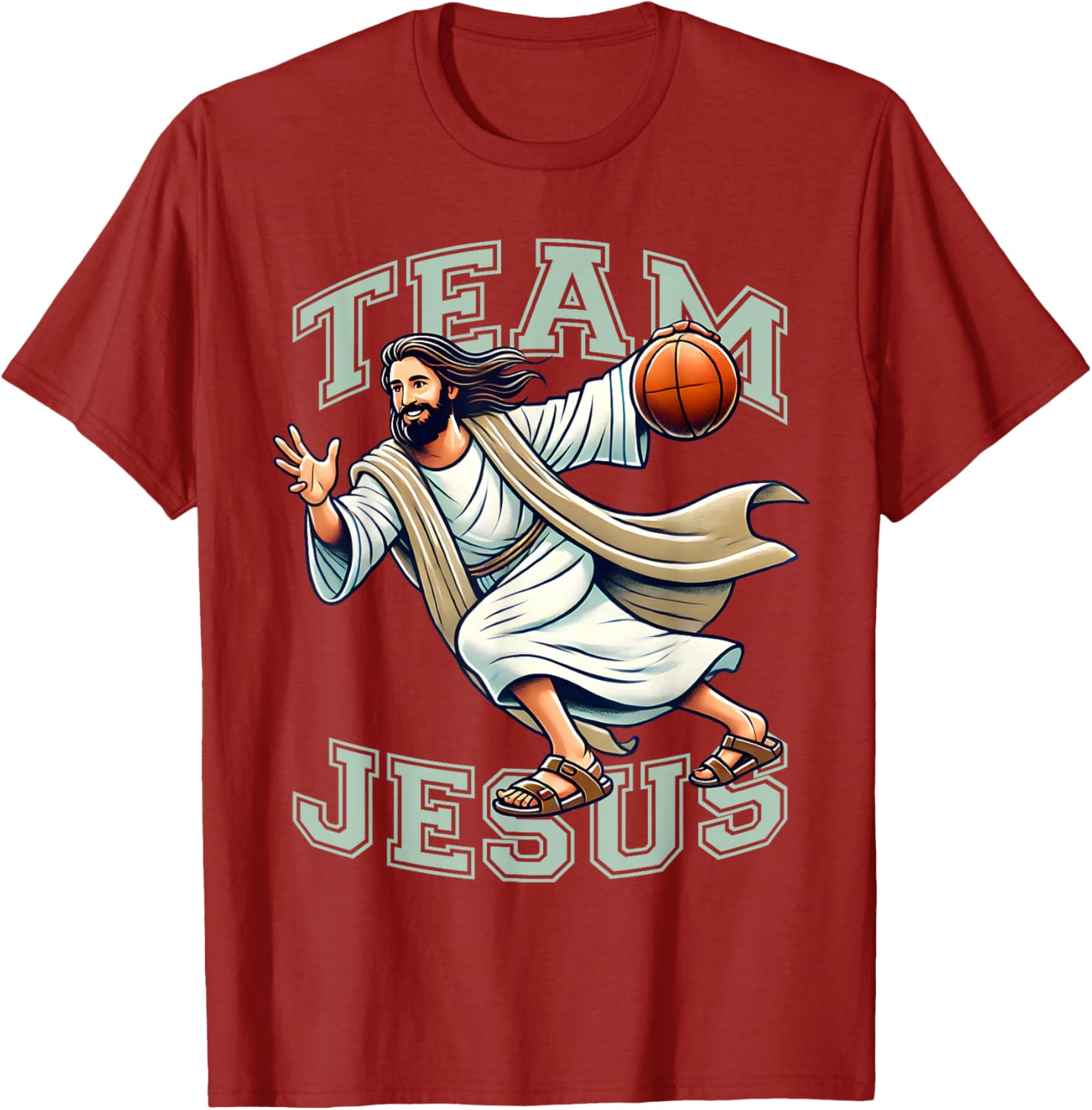 Team Jesus Basketball Tee Christ Playing Basketball T-Shirt for Sports Fans - 13