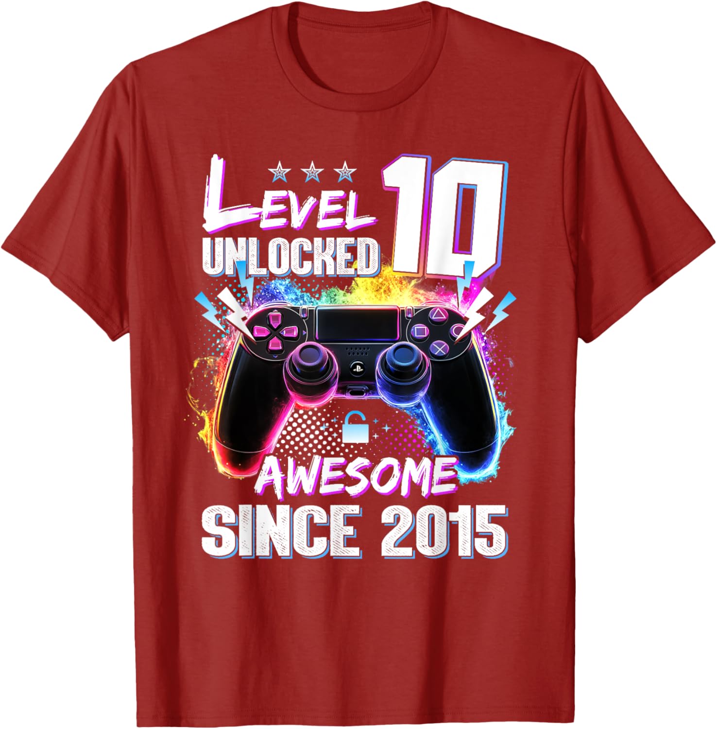 Level 10 Unlocked 10th Birthday T-Shirt Awesome Gift for Kids - 5
