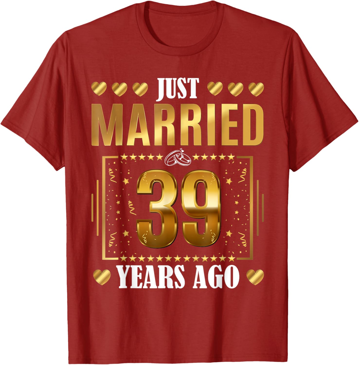 Just Married 39 Years Ago Couples T-Shirt for 39th Anniversary Celebration - 9