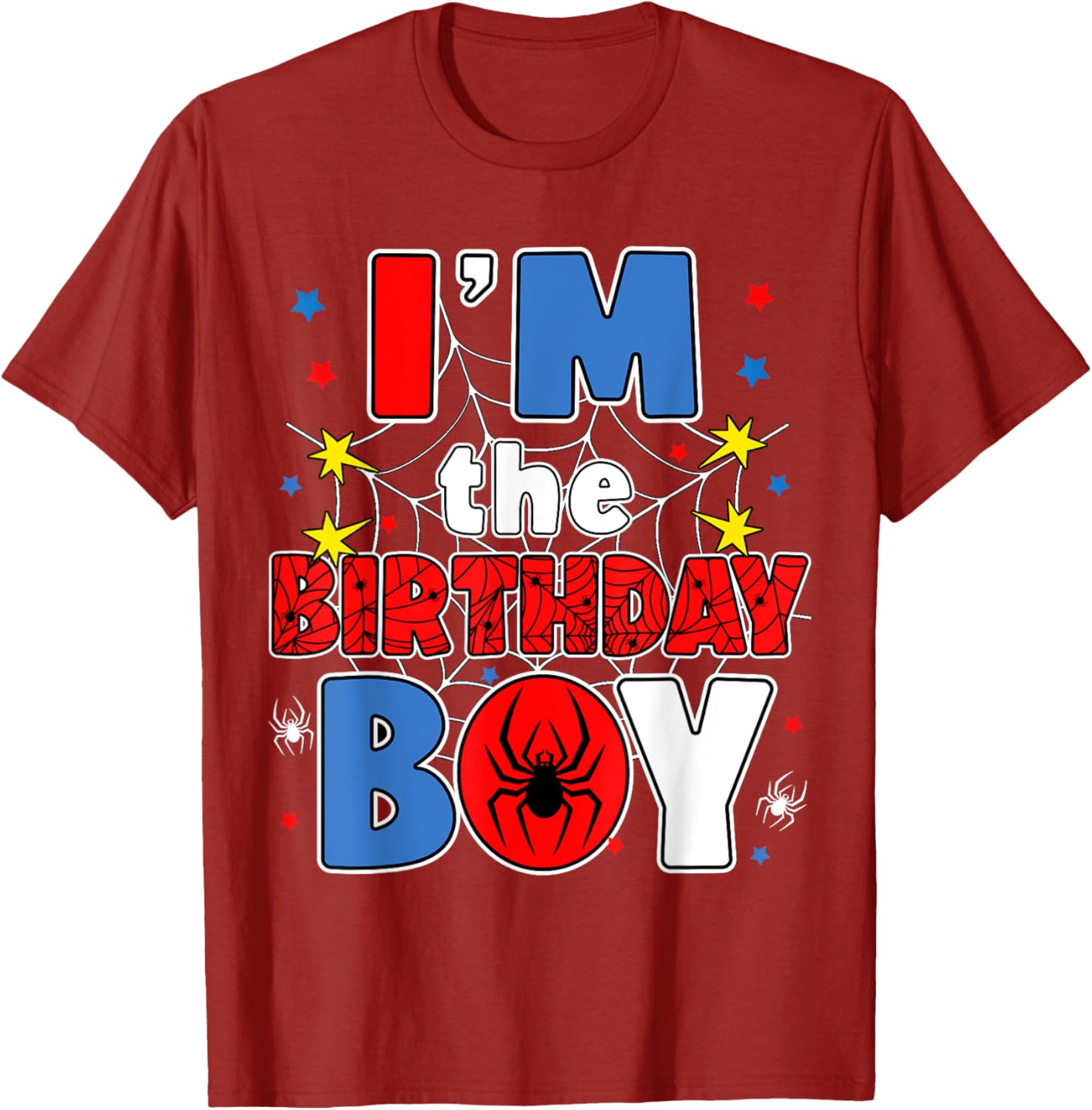 I'm The Birthday Boy Spider Web Family Party T-Shirt for Kids - 5
