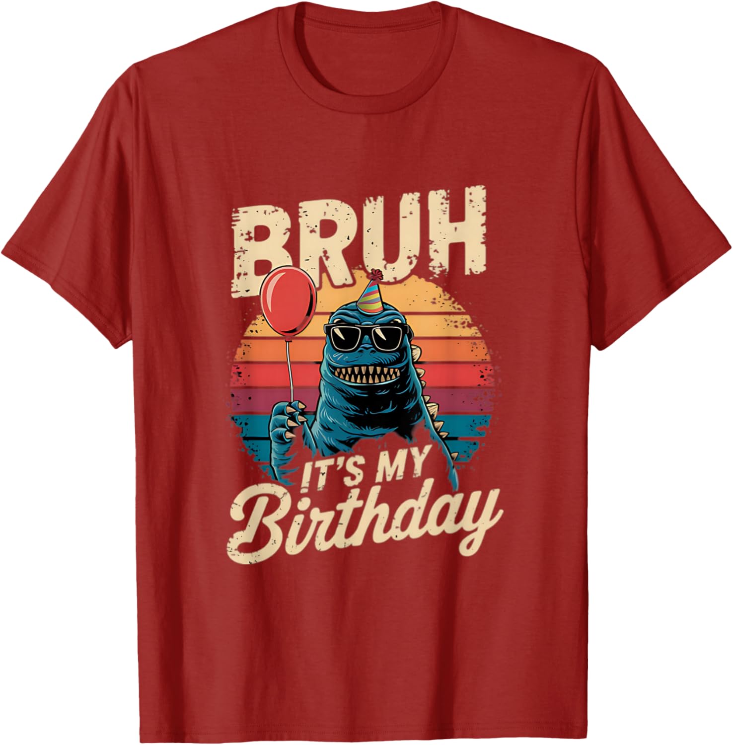Birthday Kaiju Monster T-Shirt with Retro Sunset Adventure Design - 3