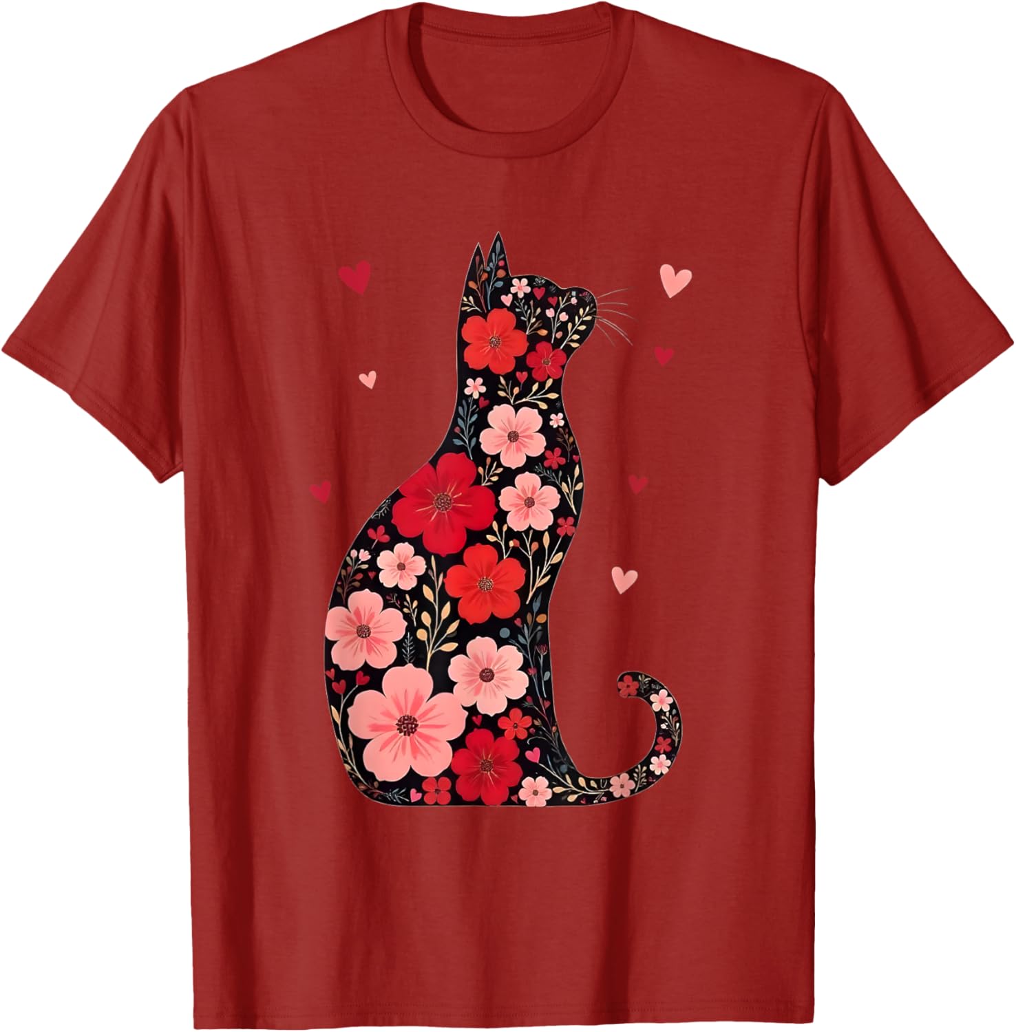 Happy Meowentine's Day Floral Cat T-Shirt for Women - Cute Valentine's Gift - 4
