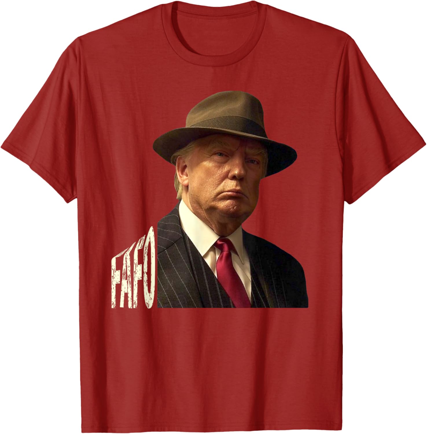 Humorous Trump Fafo Design Unisex Black Crew Neck T-Shirt for Adults - 6