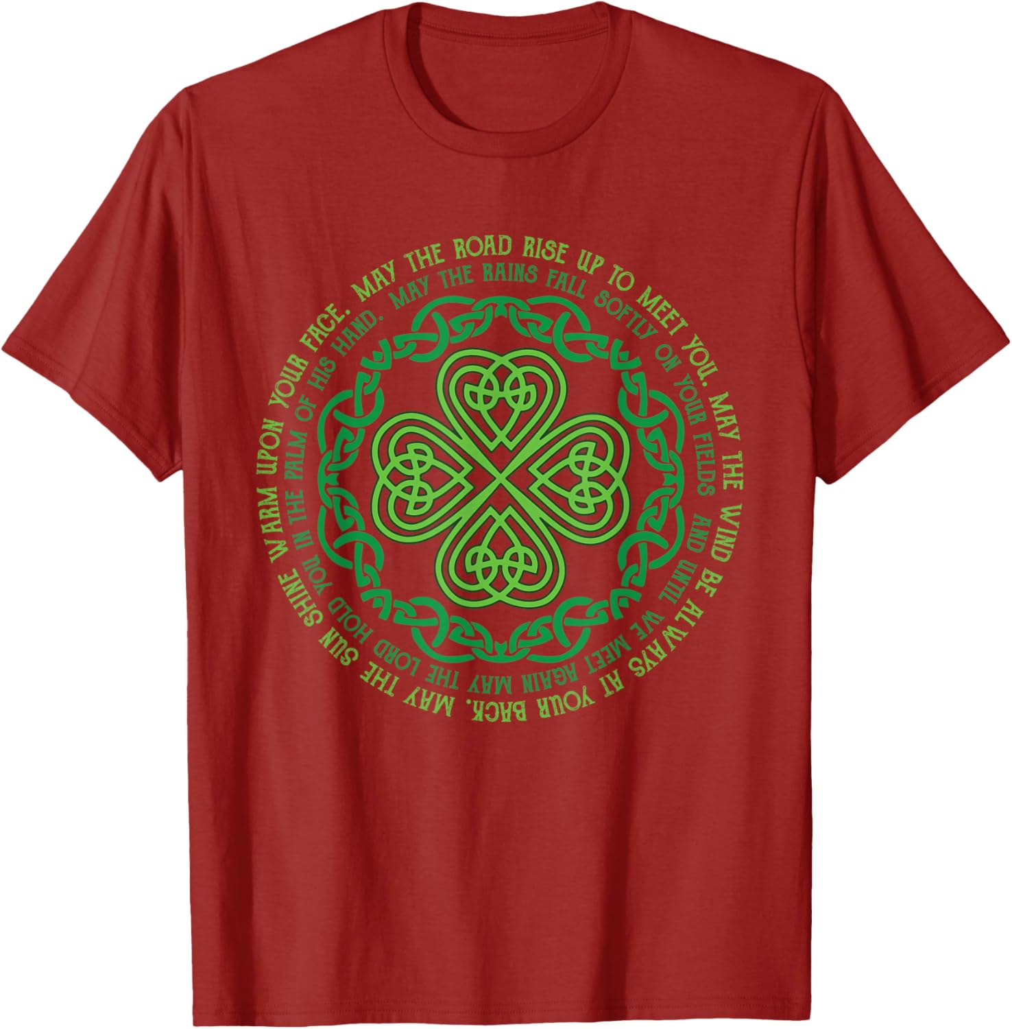 Irish Blessing T-Shirt with Celtic Knot and 4-Leaf Clover Design - 12
