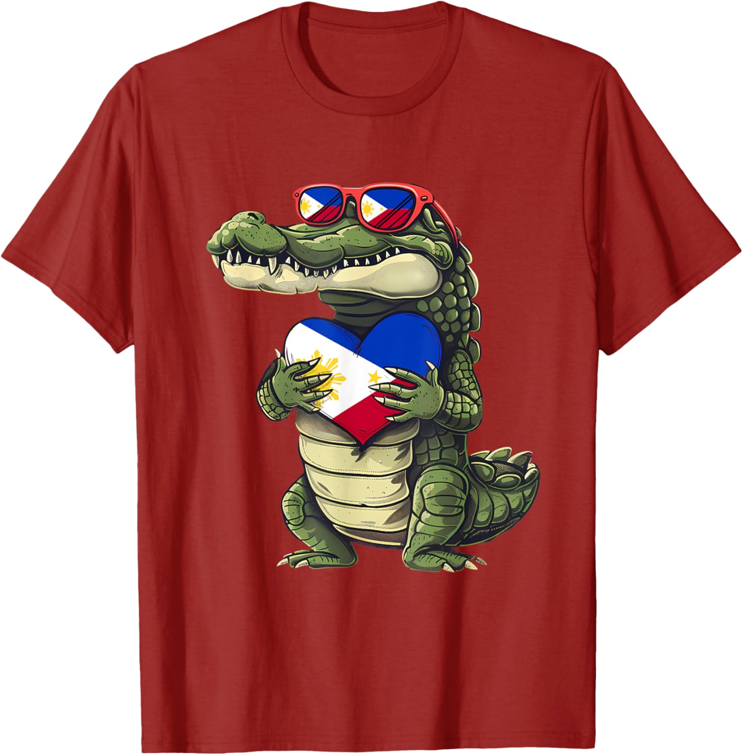 Philippines Crocodile Heart T-Shirt with Filipino Flag - Pilipinas Pride - 17