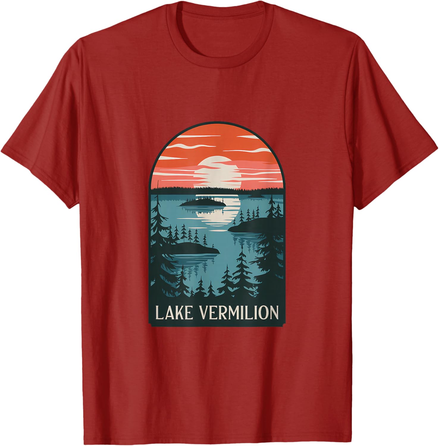 Lake Vermilion Sunset Reflection T-Shirt for Nature Lovers and Adventurers - 8