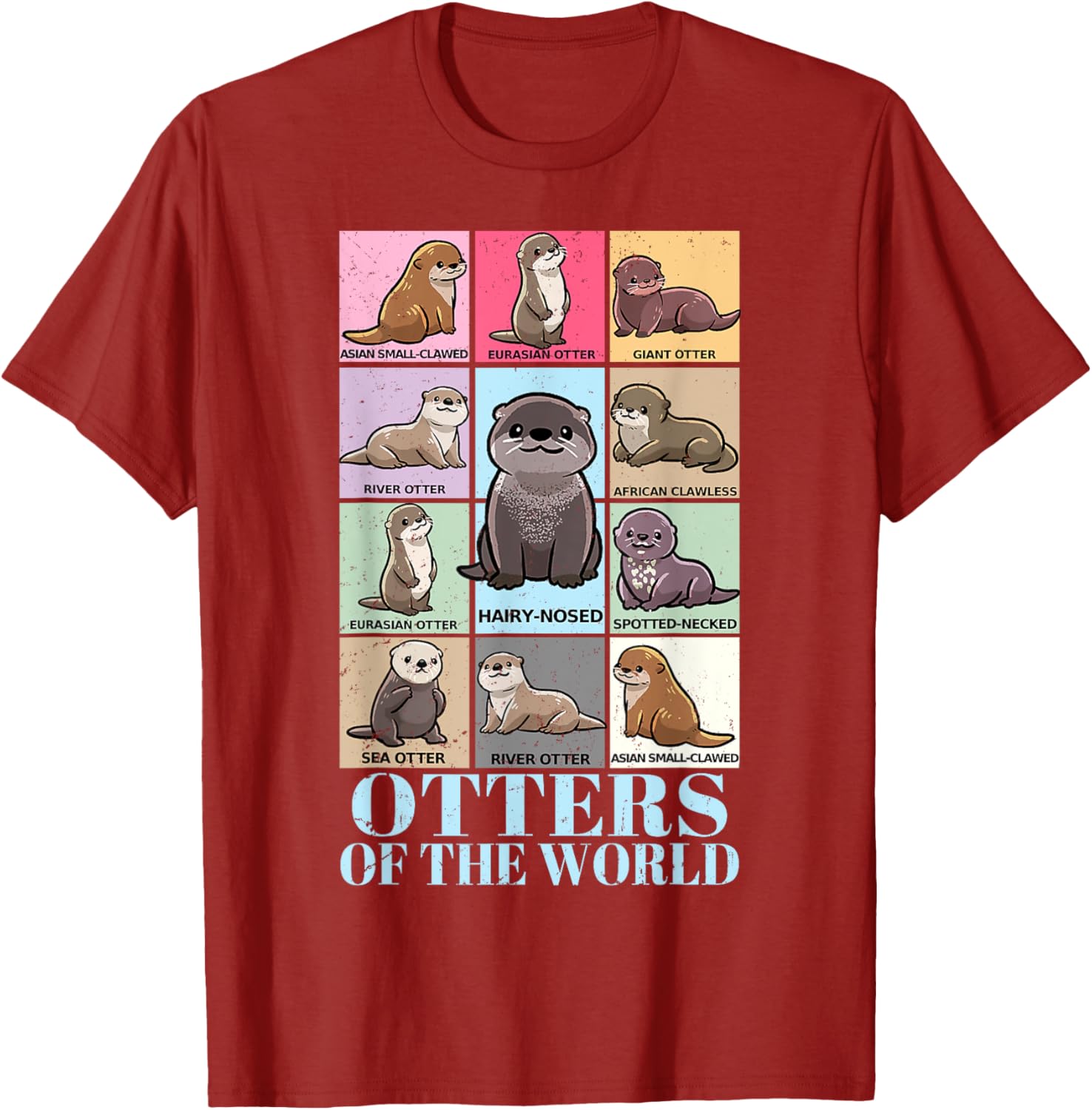 Otters of the World Vintage Sea Otter T-Shirt for Kids and Adults - 13