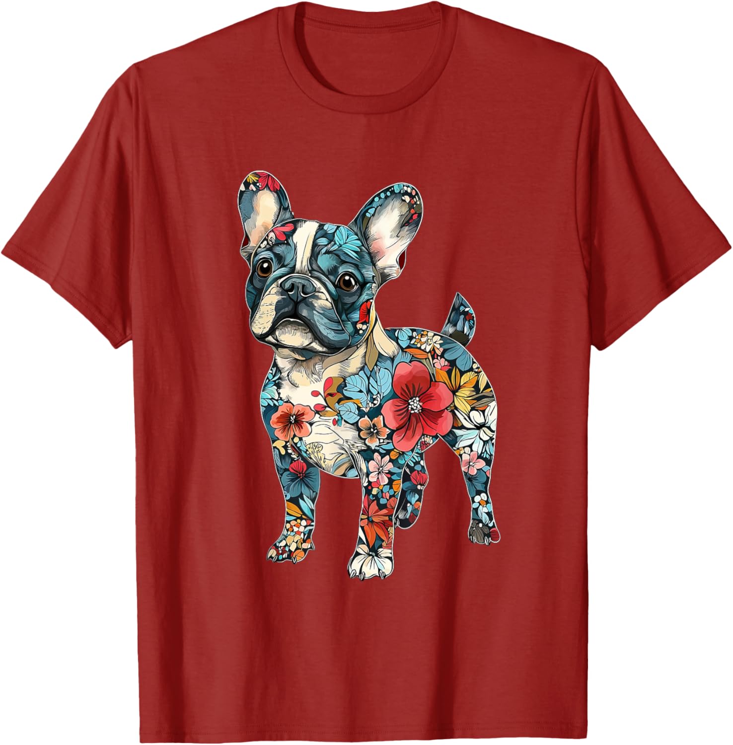 Cute French Bulldog Flower T-Shirt for Men, Women, Girls, and Kids - 18