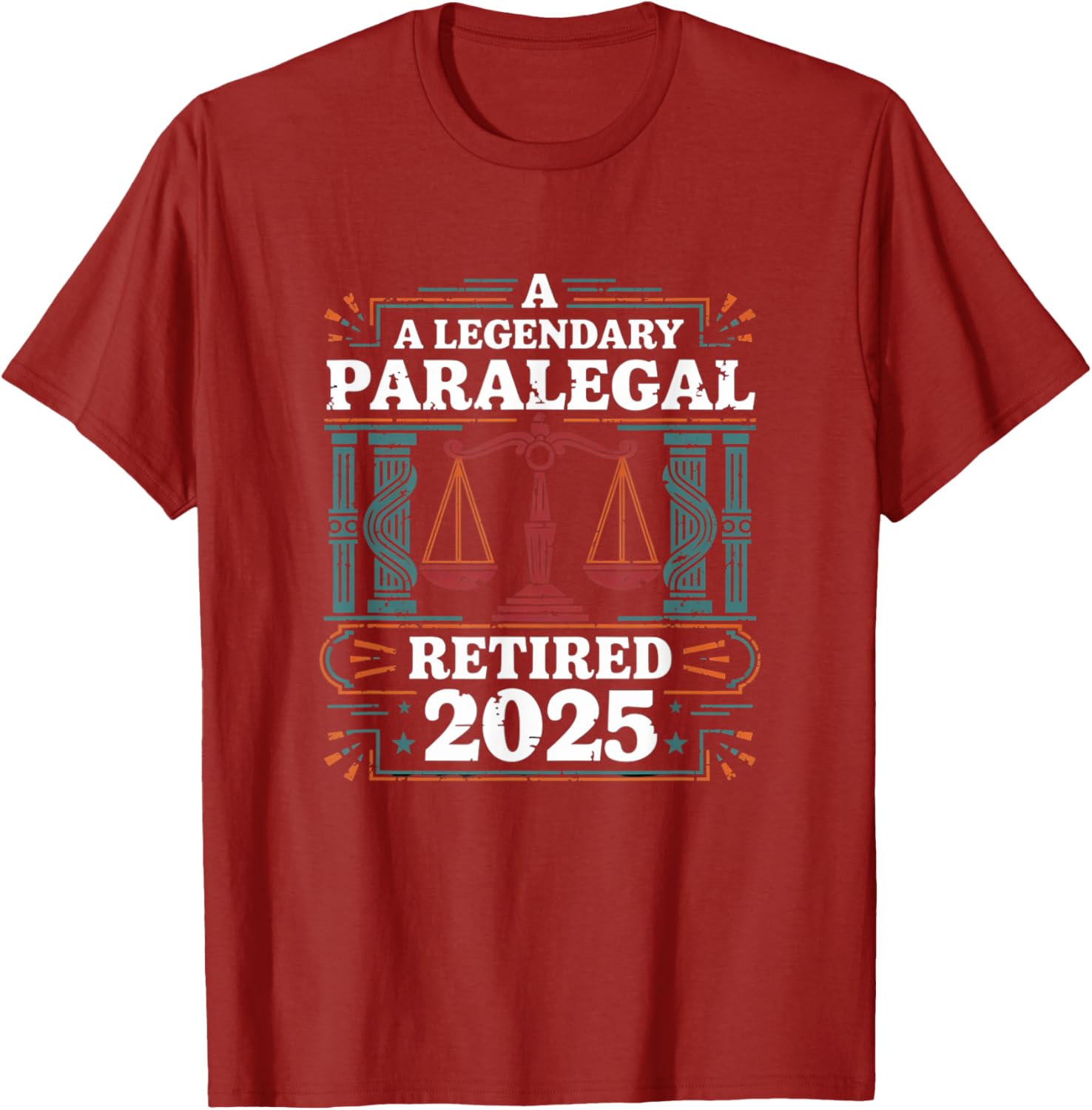 Legendary Retired Paralegal 2025 Funny Lawyer T-Shirt for Retirement Fun - 4