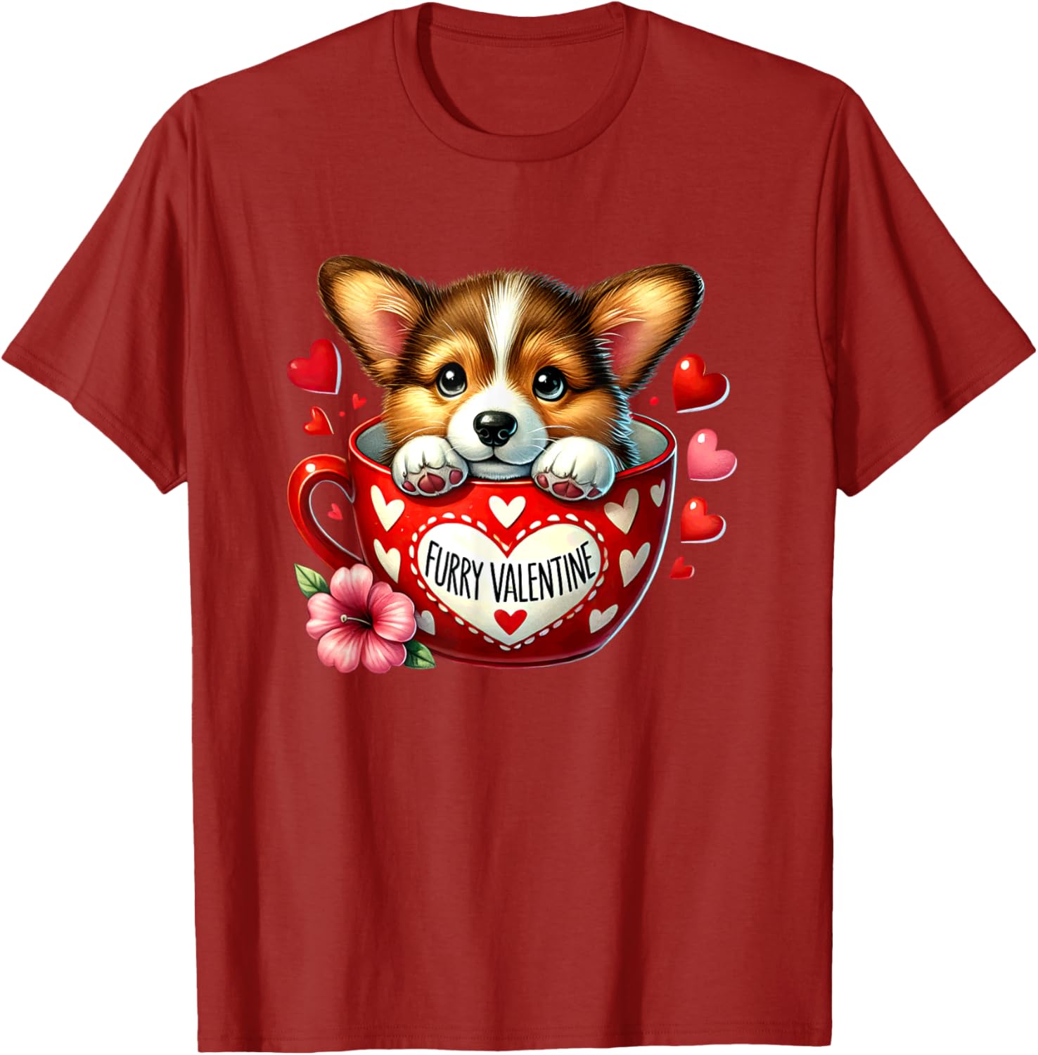 Furry Valentine Corgi Puppy Love T-Shirt for Dog Lovers and Friends - 24