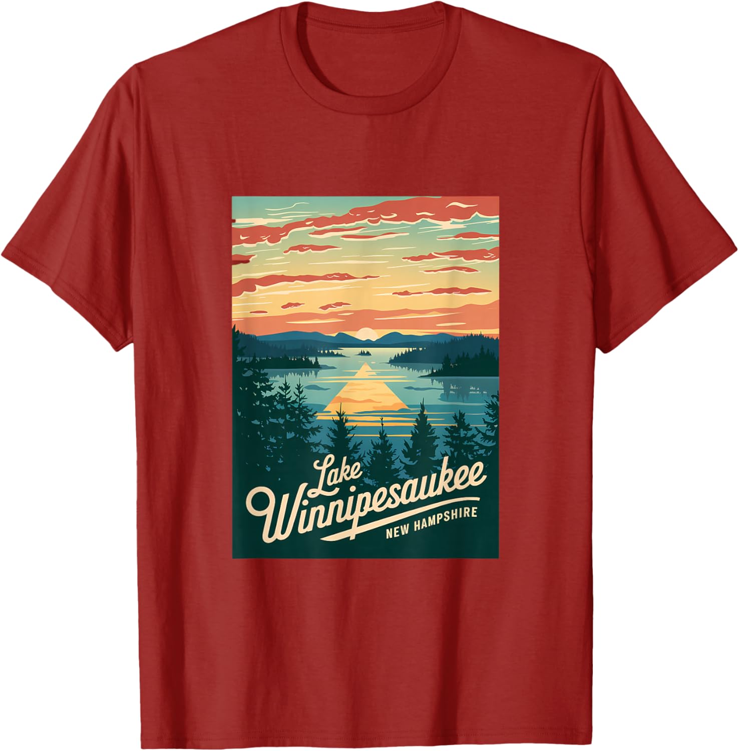 Sunset Beauty T-Shirt Featuring Scenic Lake Winnipesaukee, New Hampshire - 7